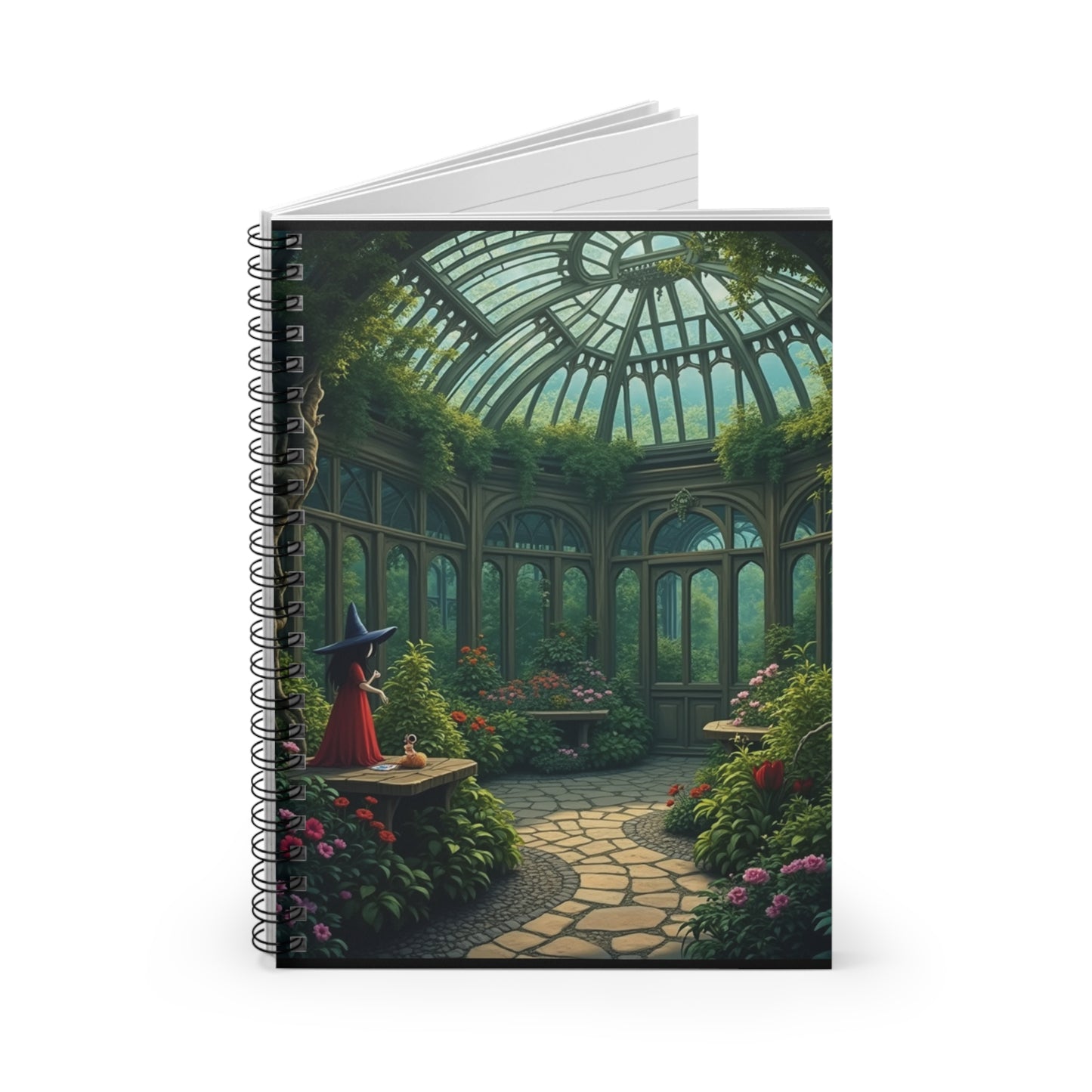 Enchanted Witch's Garden Spiral Notebook - Ruled Line for Creative Souls