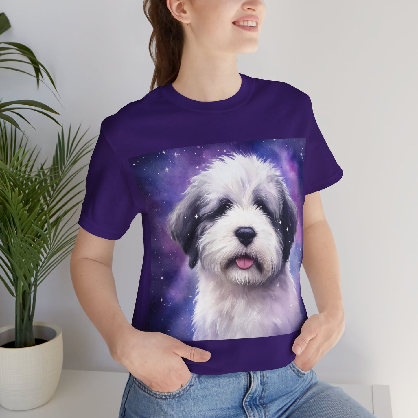 Galaxy Old English Sheepdog Unisex Jersey Short Sleeve Tee