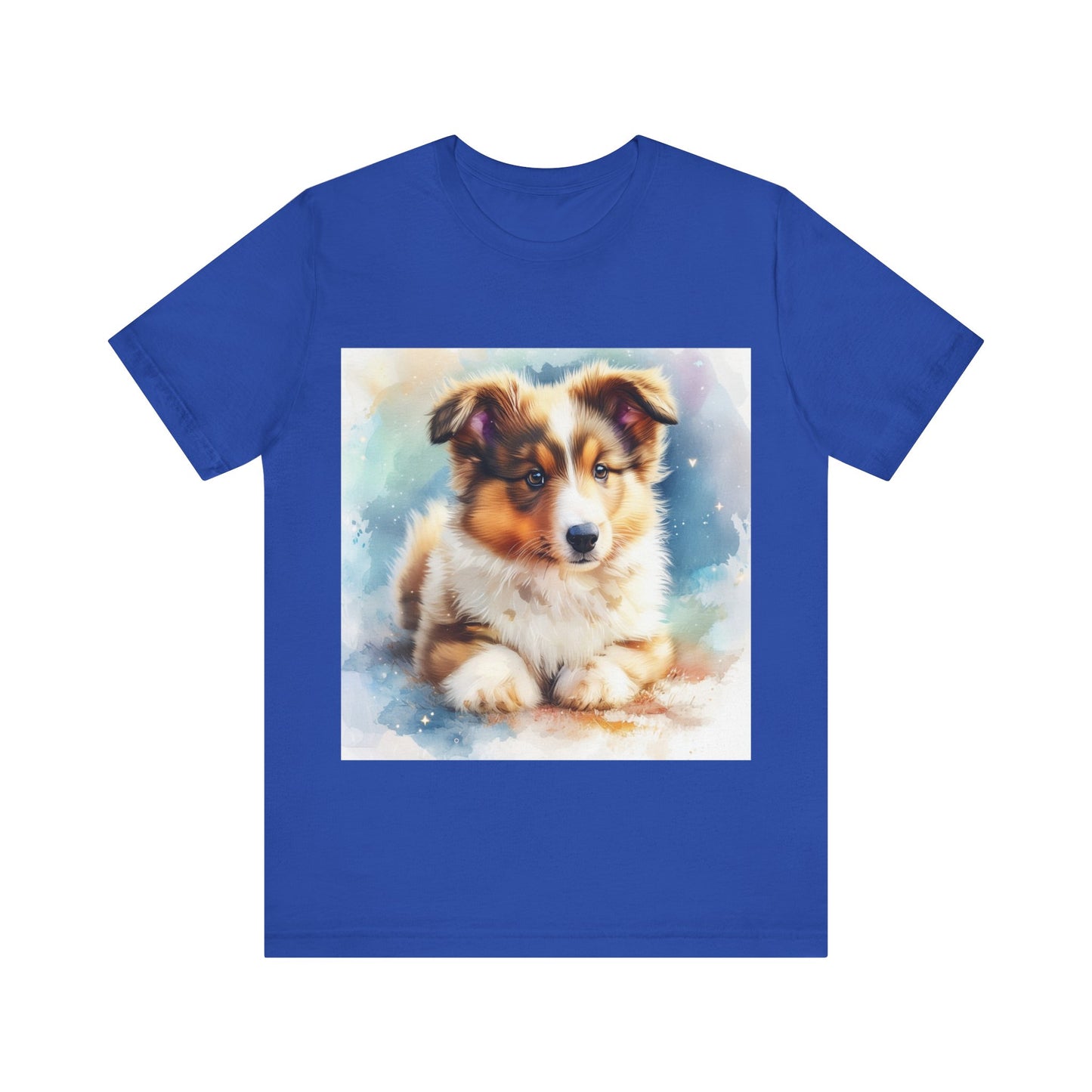 Watercolor Shetland Sheepdog Unisex Jersey Short Sleeve Tee