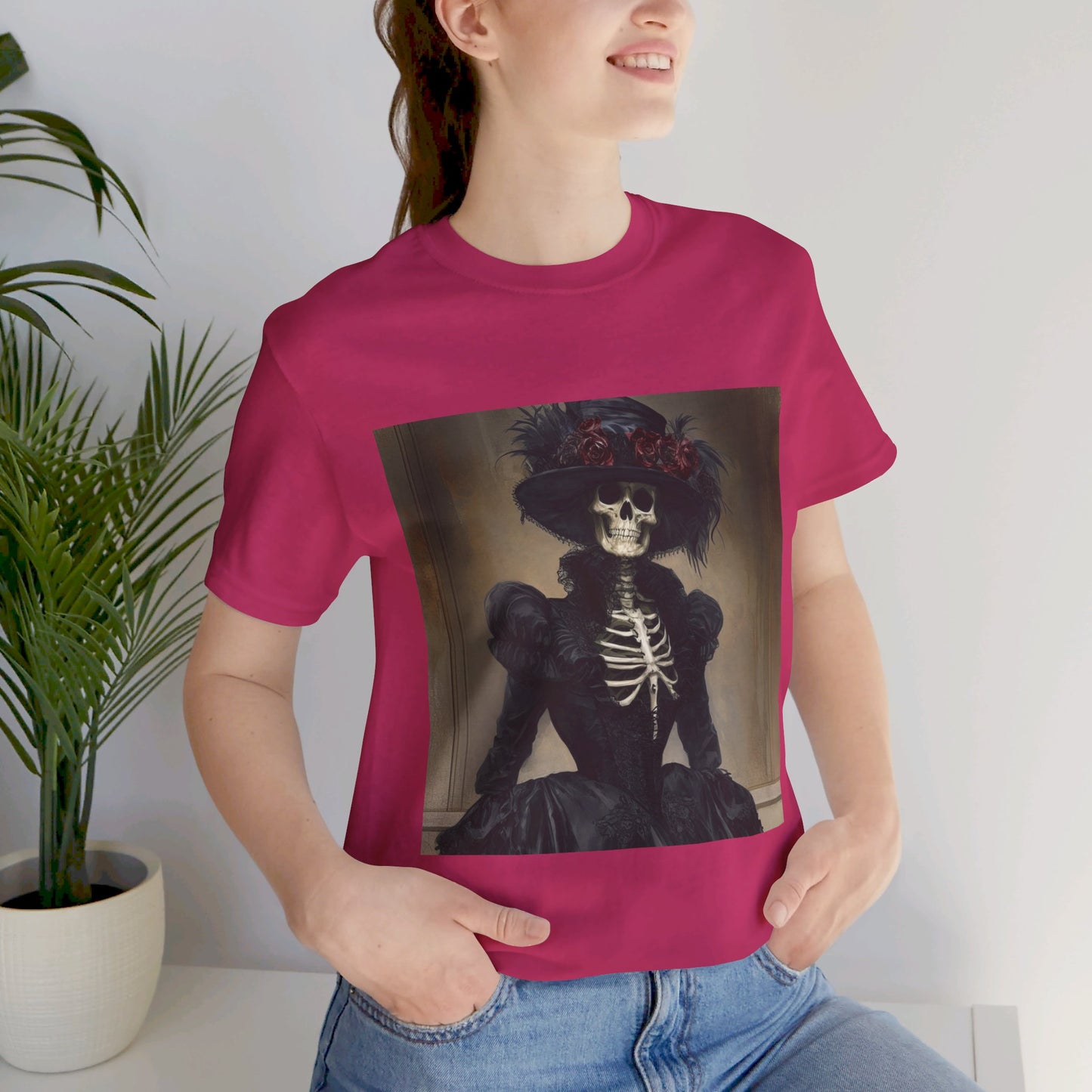 Creepy victorian Skeleton Unisex Jersey Short Sleeve Tee