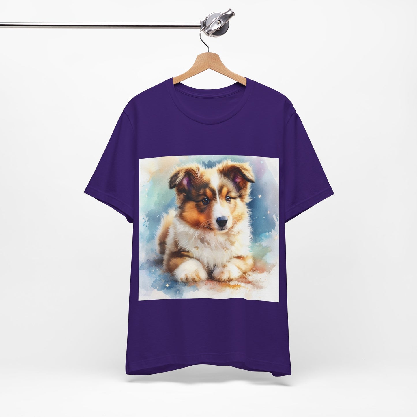Watercolor Shetland Sheepdog Unisex Jersey Short Sleeve Tee