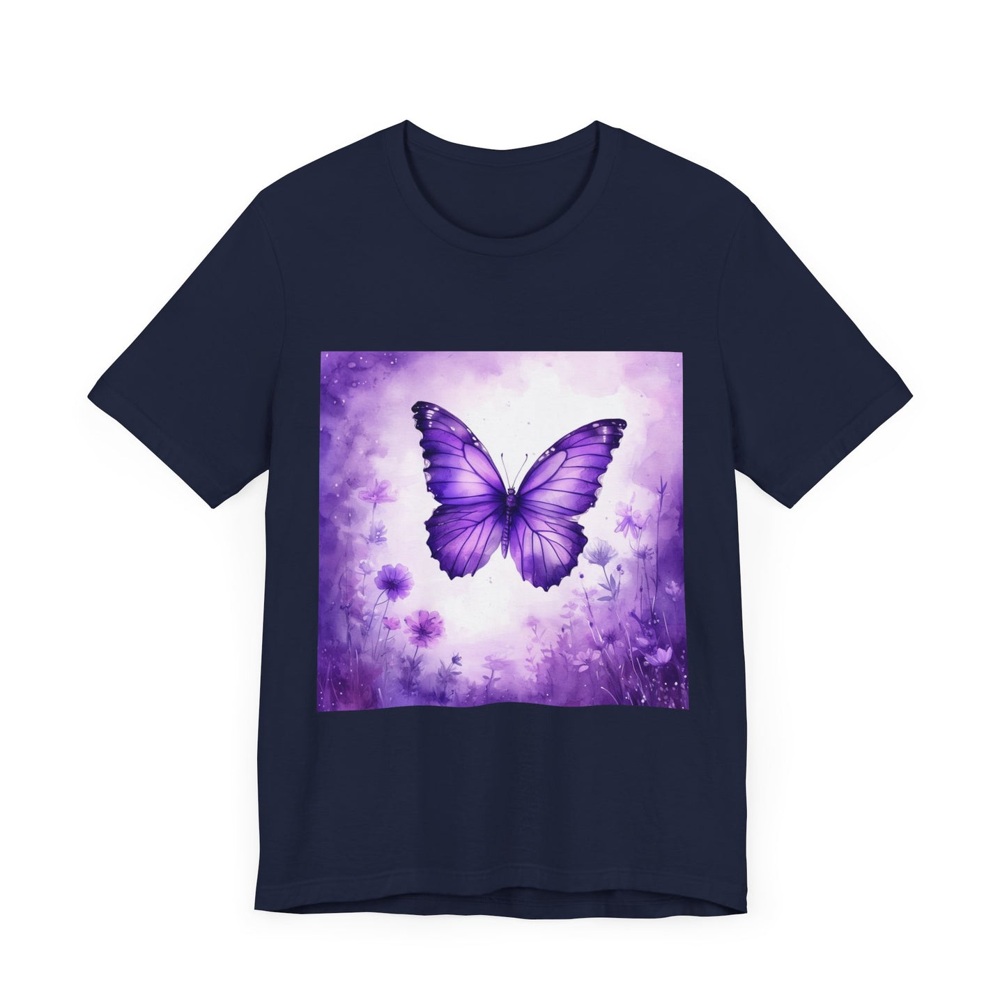 Lavender Flutter Unisex Short Sleeve Tee - Nature Inspired T-Shirt for Relaxed Days