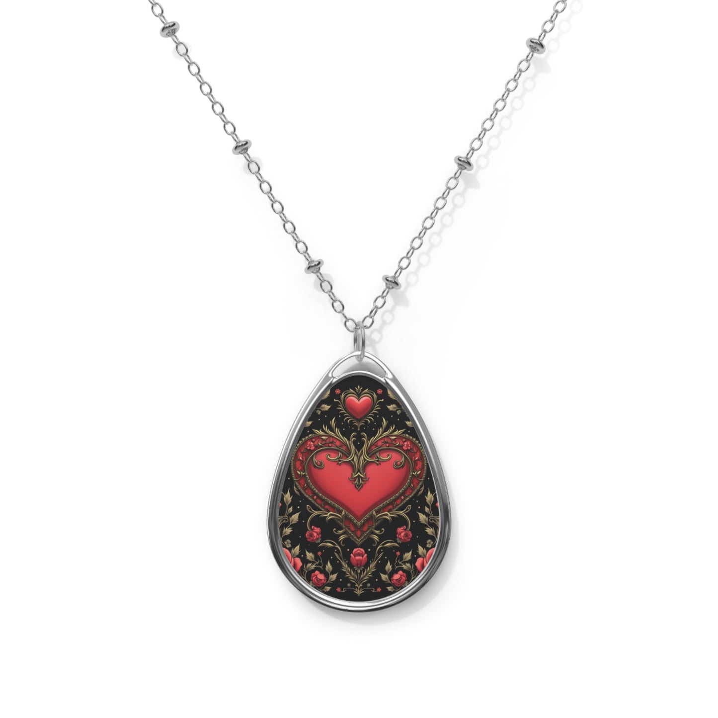 Dark Romance Valentine's Oval Necklace