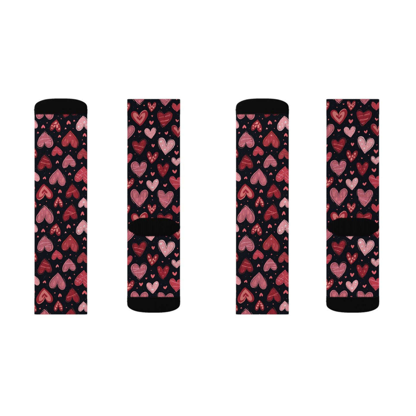 Cute Heart Sublimation Socks