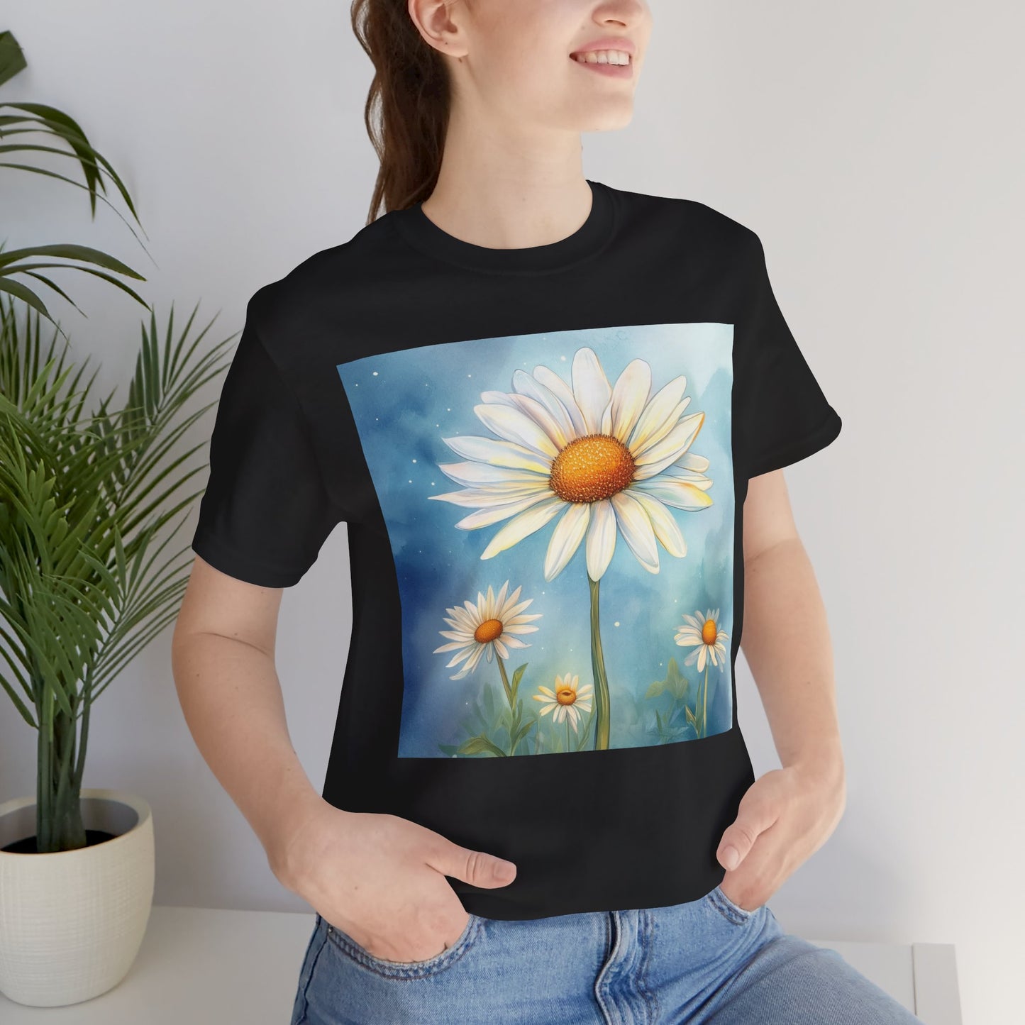 Delightful Daisy Unisex Jersey Tee - Nature-Inspired Floral Design