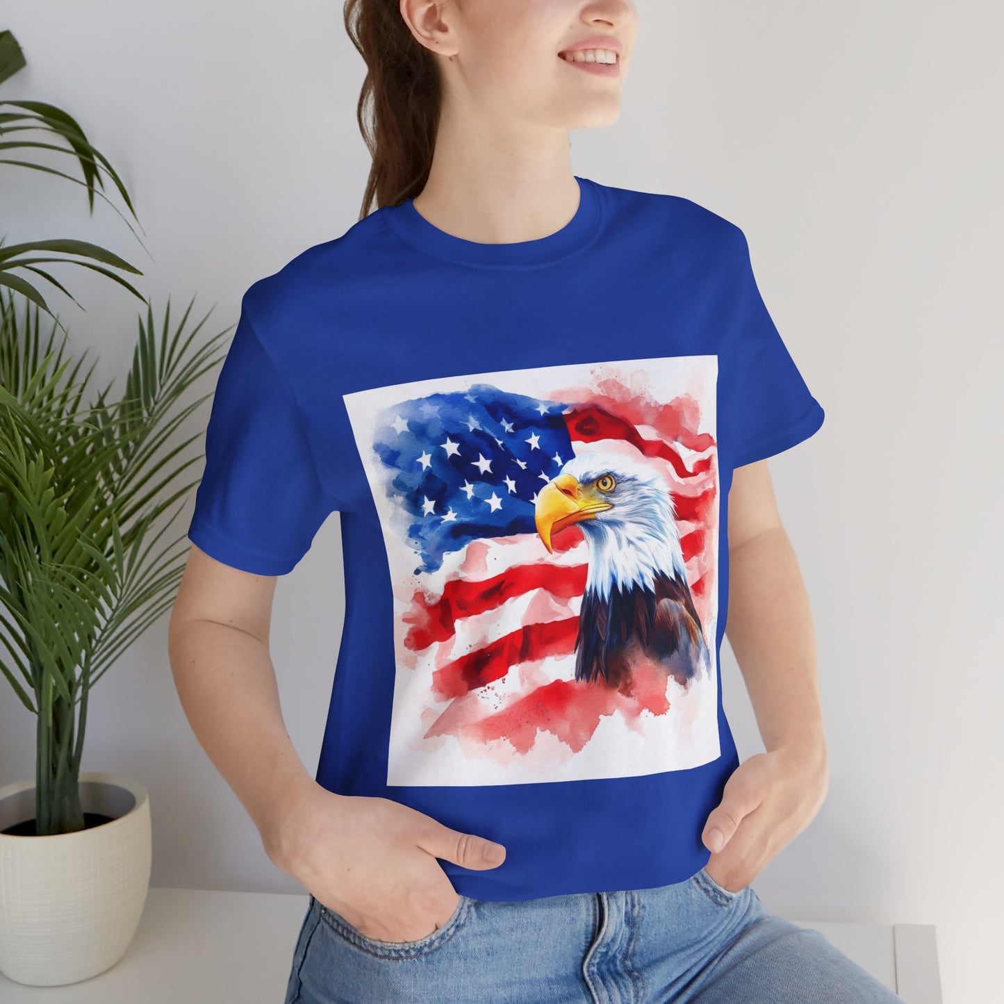 Patriotic Eagle Unisex Tee - American Flag Design