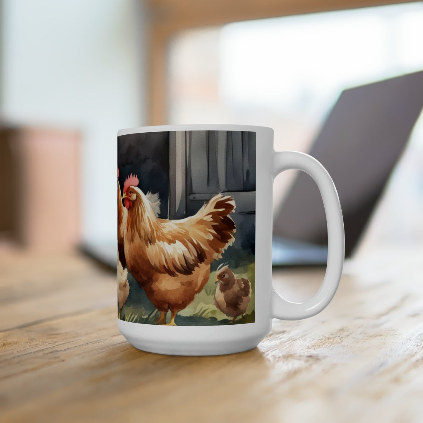 Chicken Flock Ceramic Mug 15oz