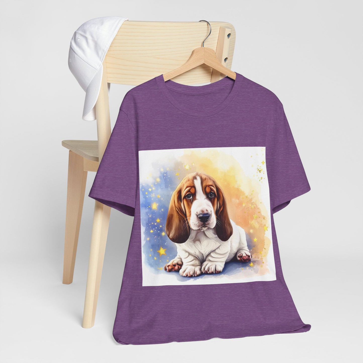 Watercolor Basset Hound Unisex Jersey Short Sleeve Tee