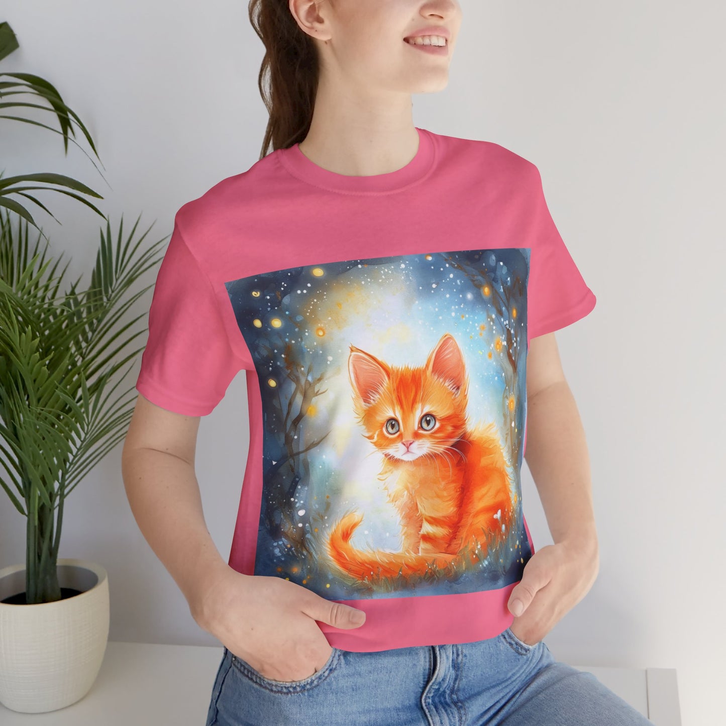 Cute Orange Kitten Unisex Jersey Short Sleeve Tee