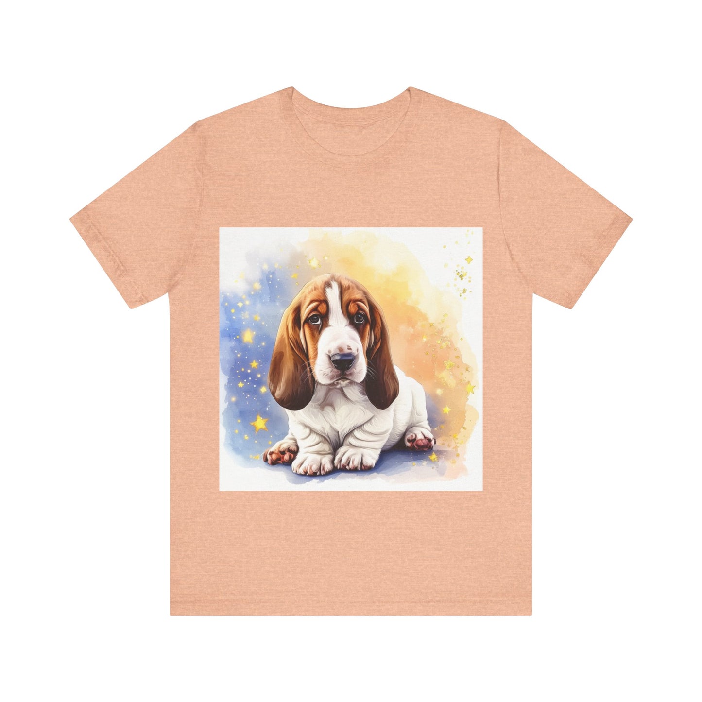 Watercolor Basset Hound Unisex Jersey Short Sleeve Tee