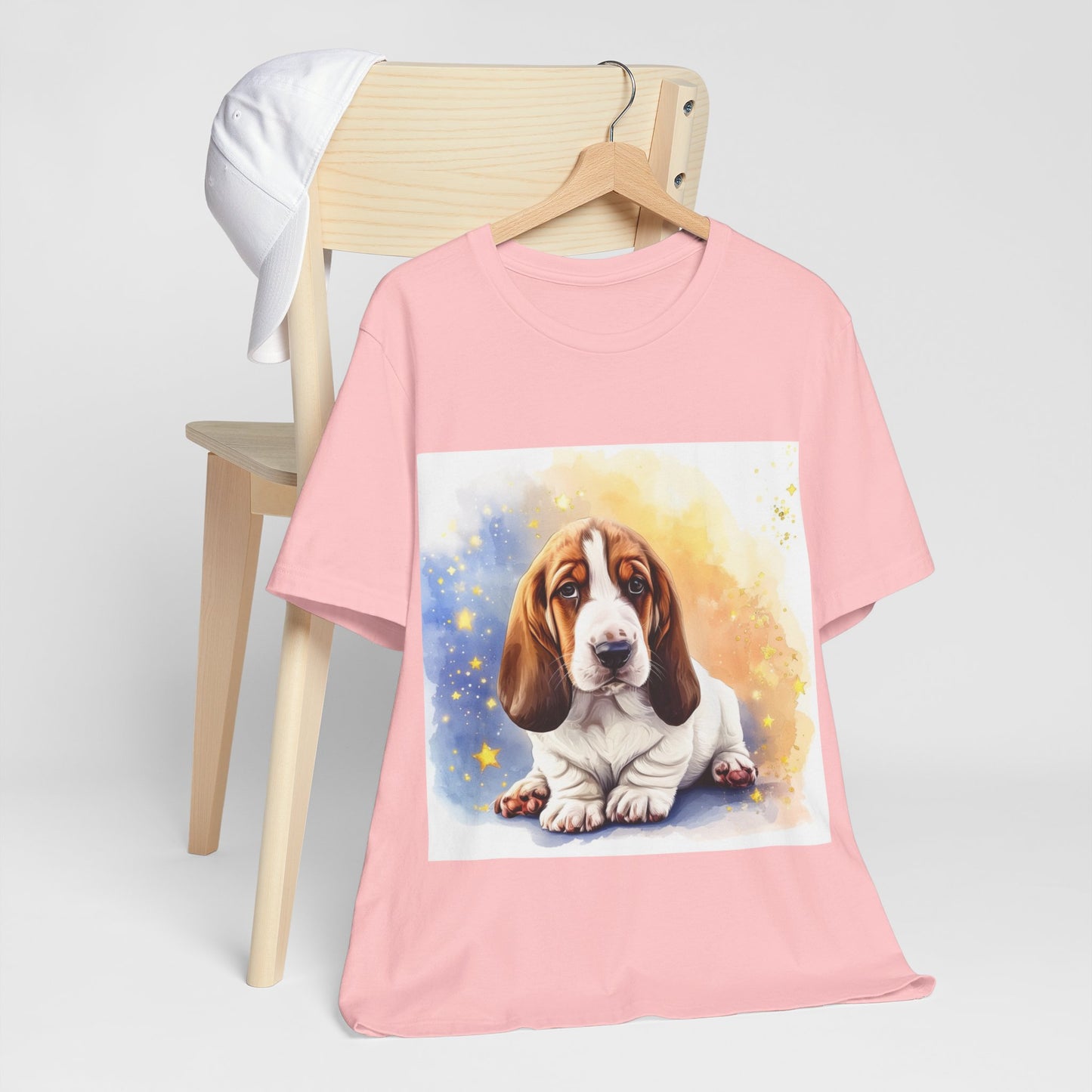 Watercolor Basset Hound Unisex Jersey Short Sleeve Tee