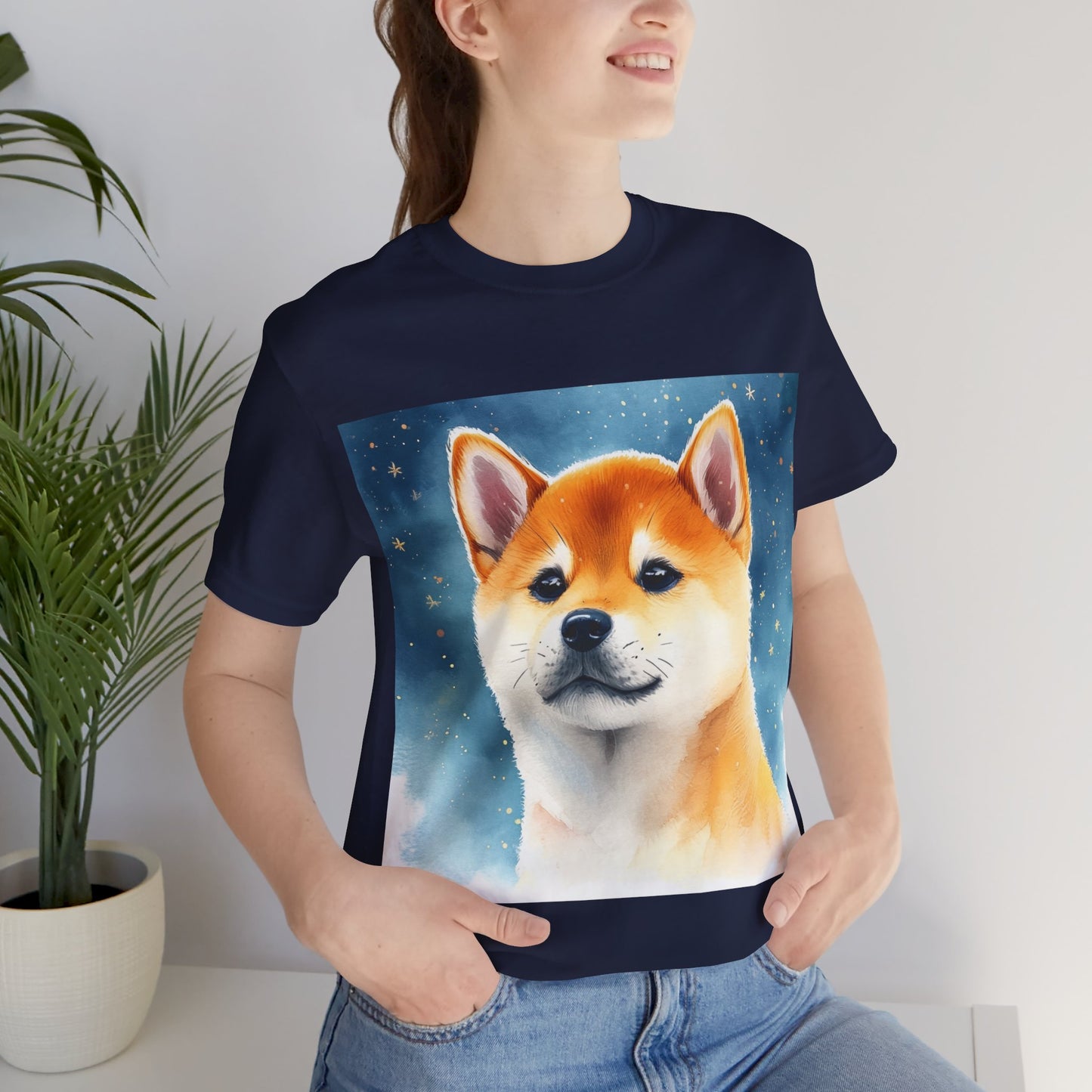 Starry Shiba Inu Unisex Jersey Short Sleeve Tee