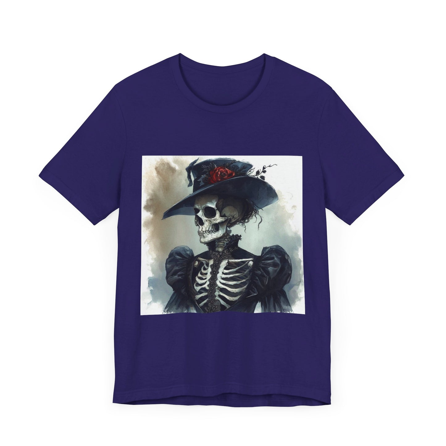Rose Hat Skeleton Unisex Jersey Short Sleeve Tee