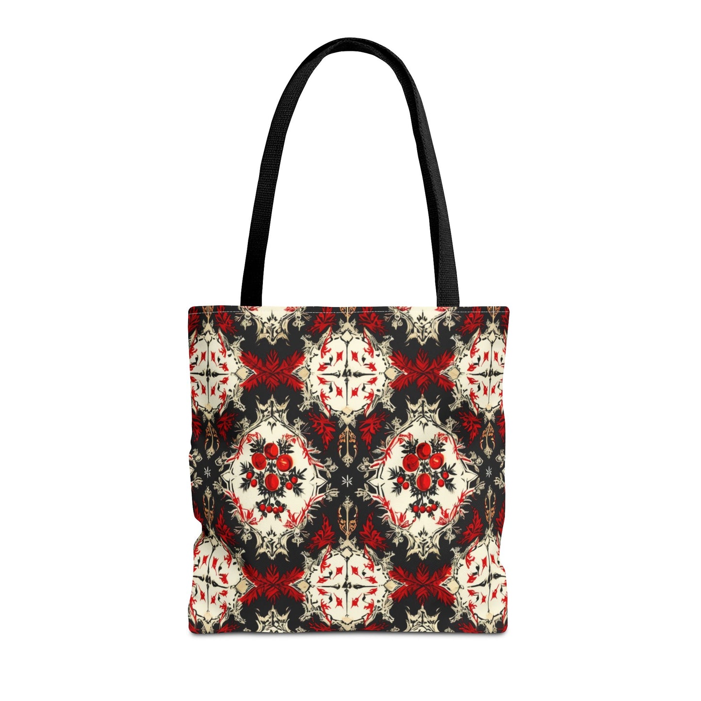 Dark Poinsettia Pattern Tote Bag (AOP)