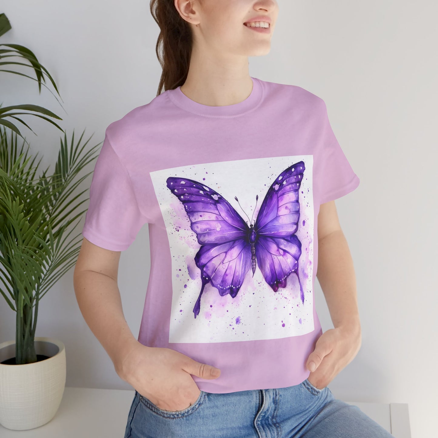 Purple Butterfly Dreams Unisex Jersey Tee - Inspirational Garden Apparel