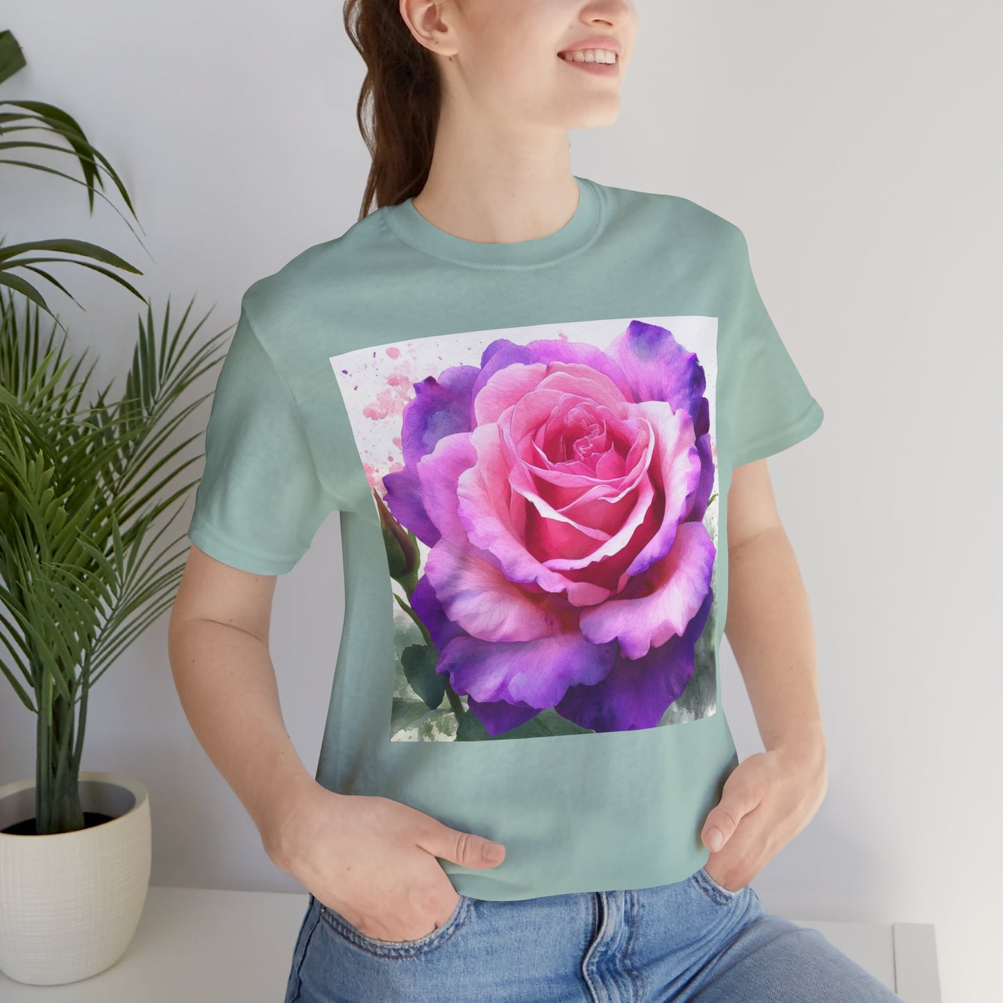 Rose Garden Unisex Jersey Tee - Vibrant Rose Design