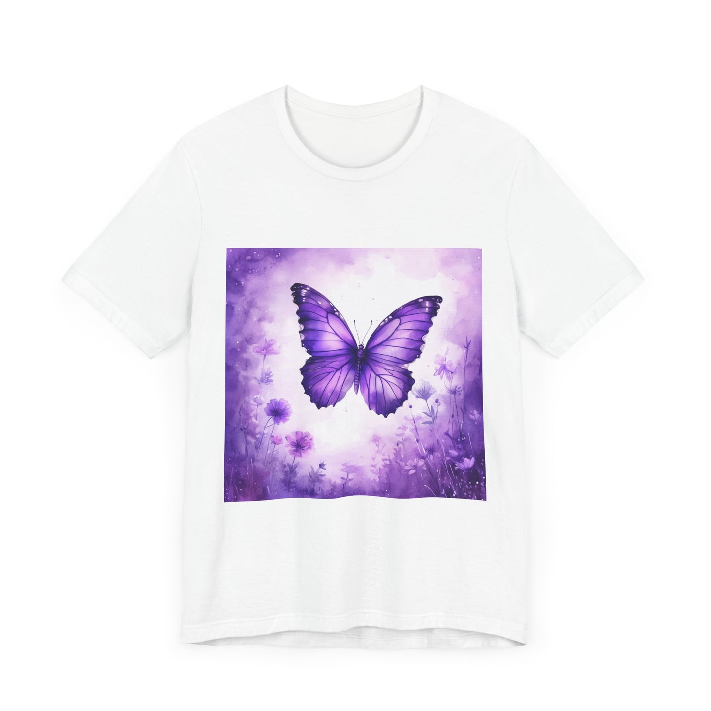 Lavender Flutter Unisex Short Sleeve Tee - Nature Inspired T-Shirt for Relaxed Days