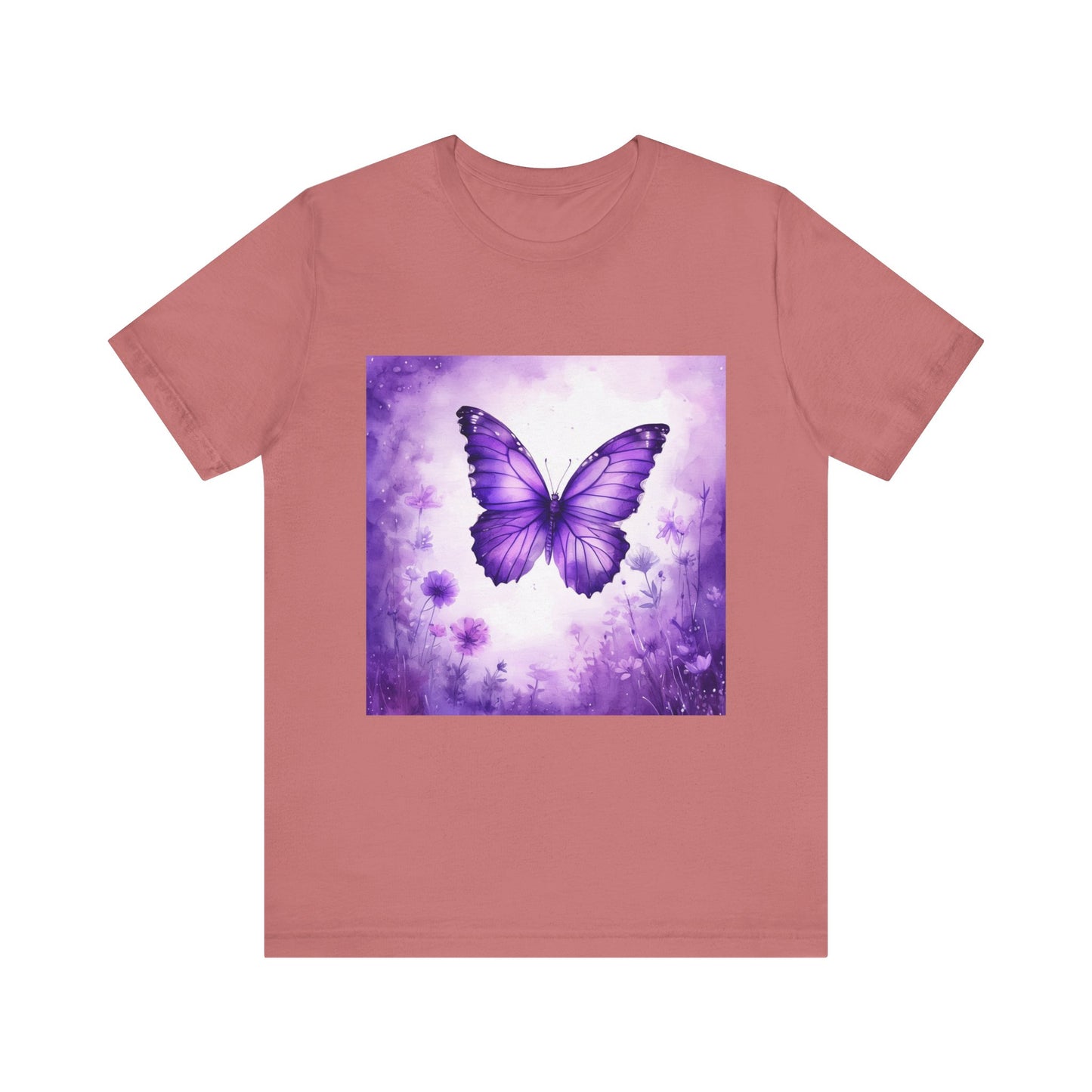 Lavender Flutter Unisex Short Sleeve Tee - Nature Inspired T-Shirt for Relaxed Days