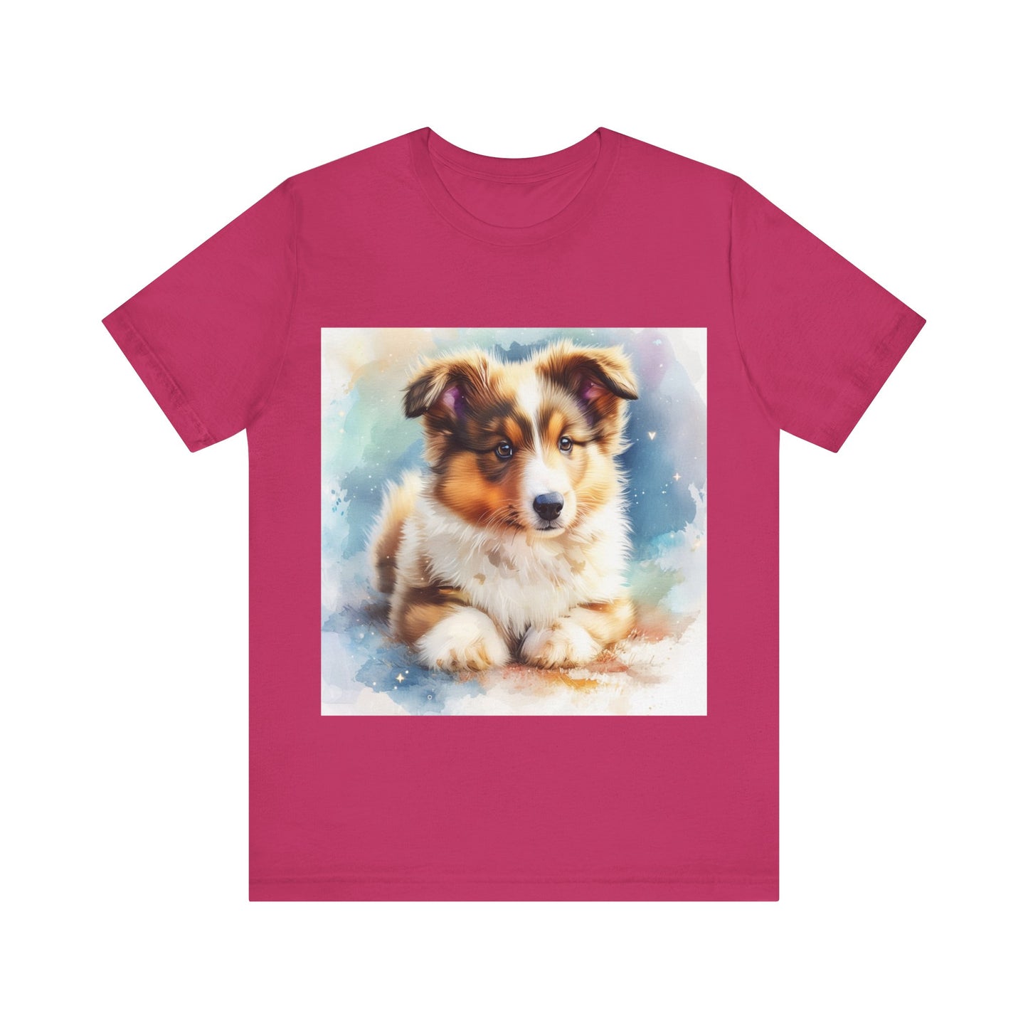 Watercolor Shetland Sheepdog Unisex Jersey Short Sleeve Tee