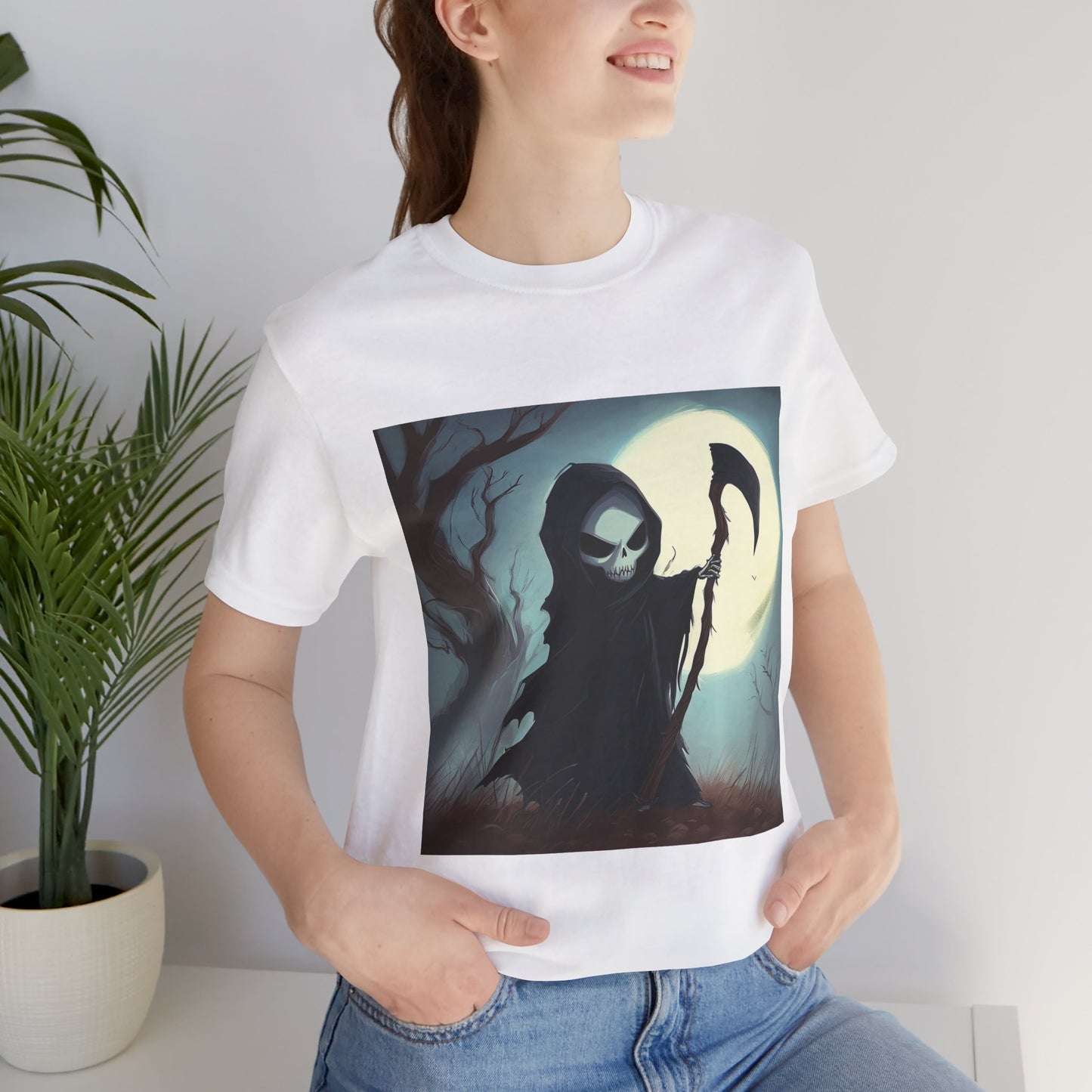 Dark Cute Grim Reaper Unisex Jersey Short Sleeve Tee