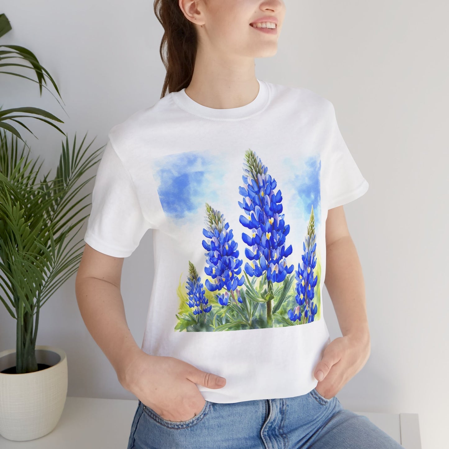 Bluebonnet Fields Unisex Jersey Short Sleeve Tee - Nature Inspired Botanical Art