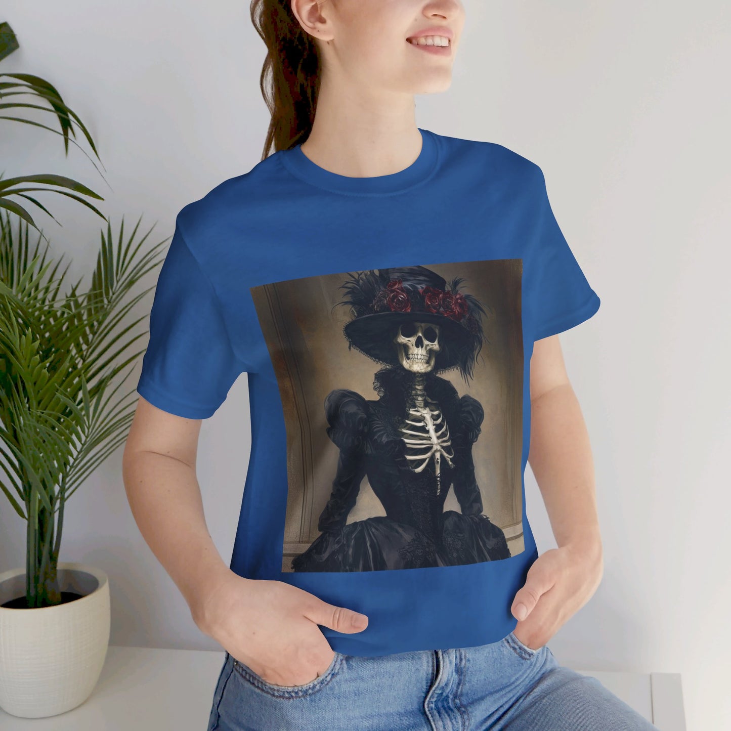 Creepy victorian Skeleton Unisex Jersey Short Sleeve Tee