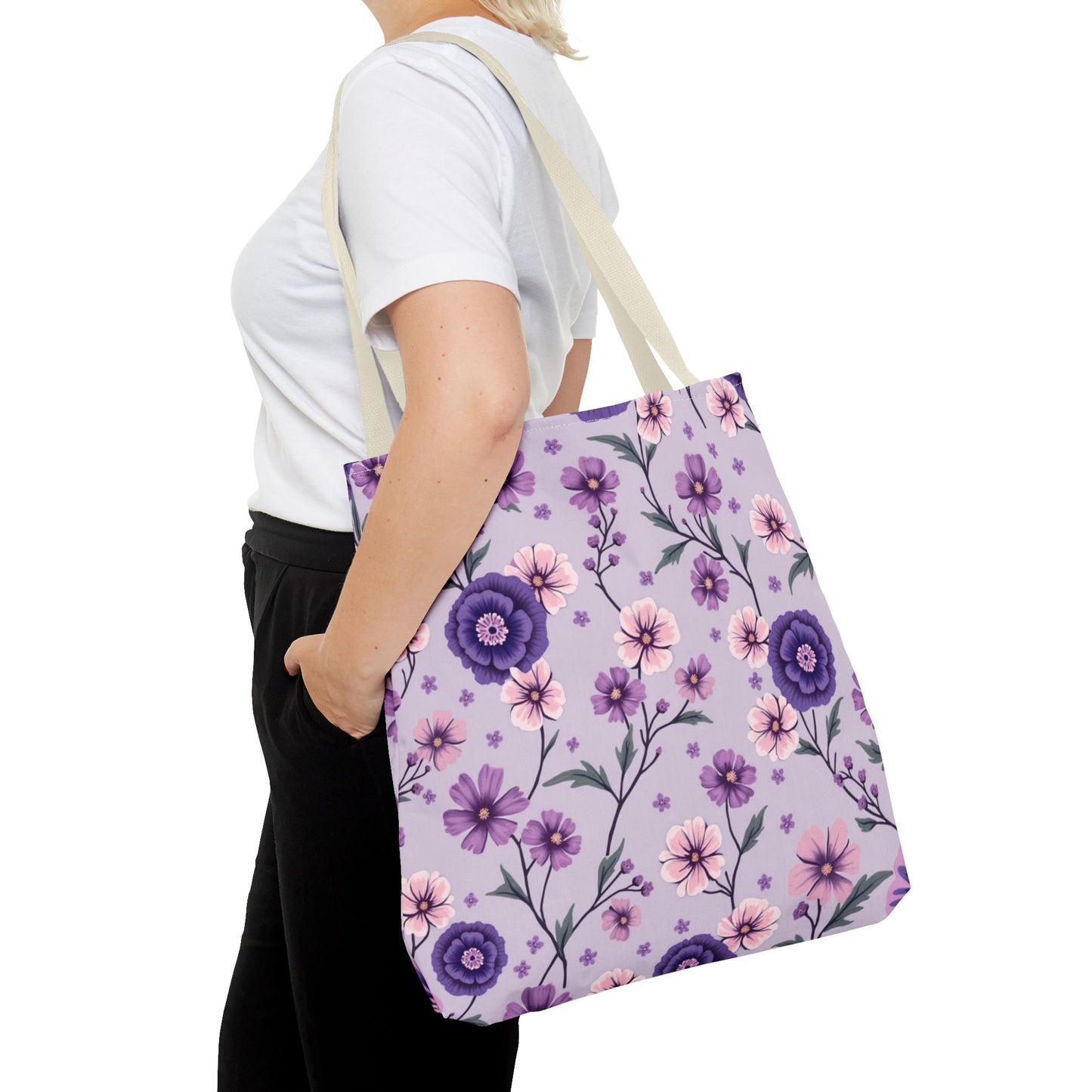Floral Purple Tote Bag - Stylish and Eco-Friendly for Everyday Use