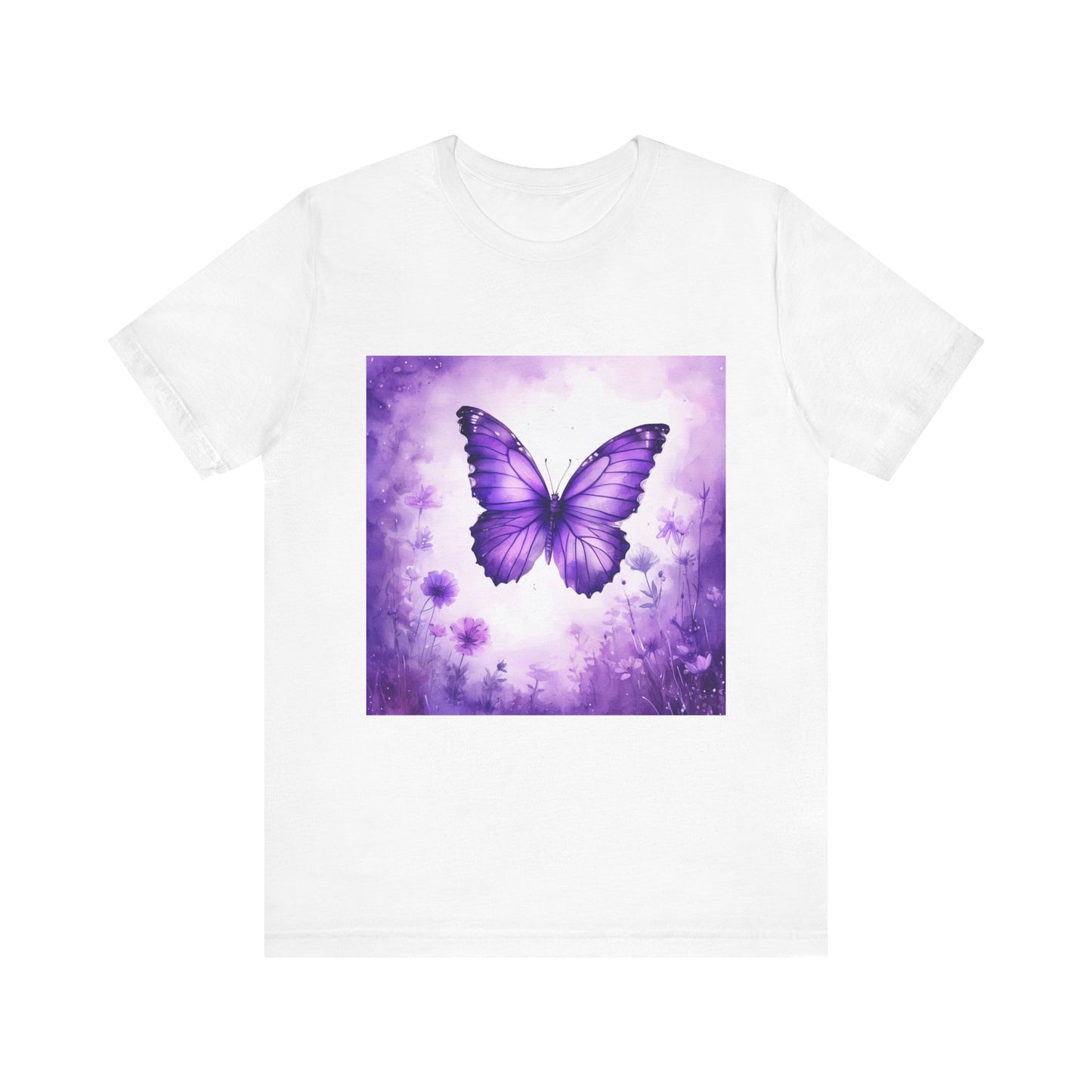 Lavender Flutter Unisex Short Sleeve Tee - Nature Inspired T-Shirt for Relaxed Days