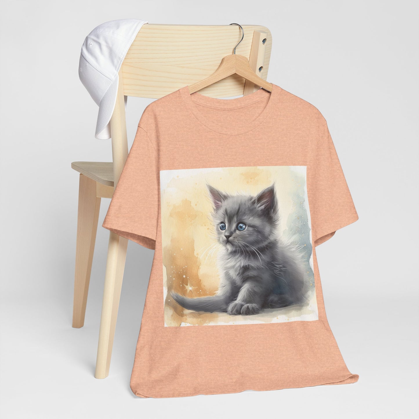 Fluffy Gray Kitten Unisex Jersey Short Sleeve Tee