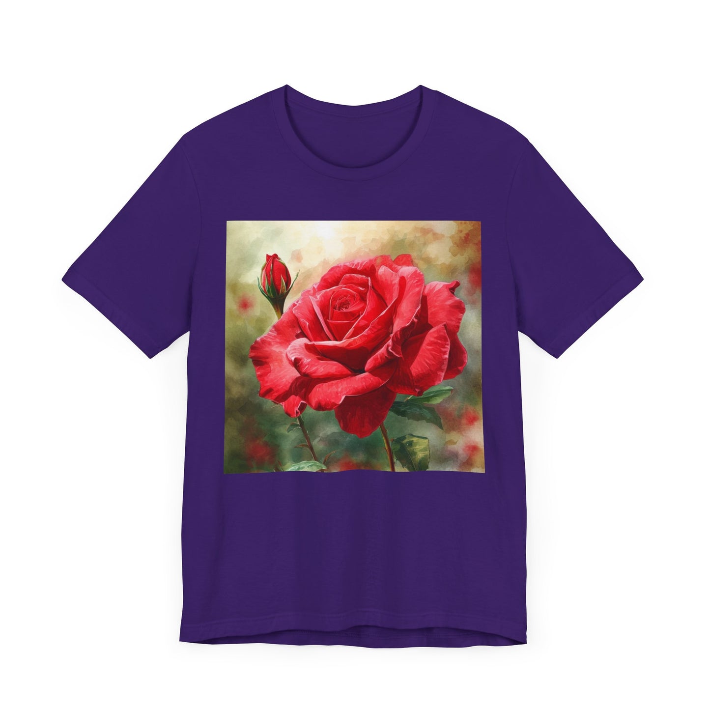 Elegant Rose Short Sleeve Tee - Perfect for Nature Lovers & Everyday Comfort