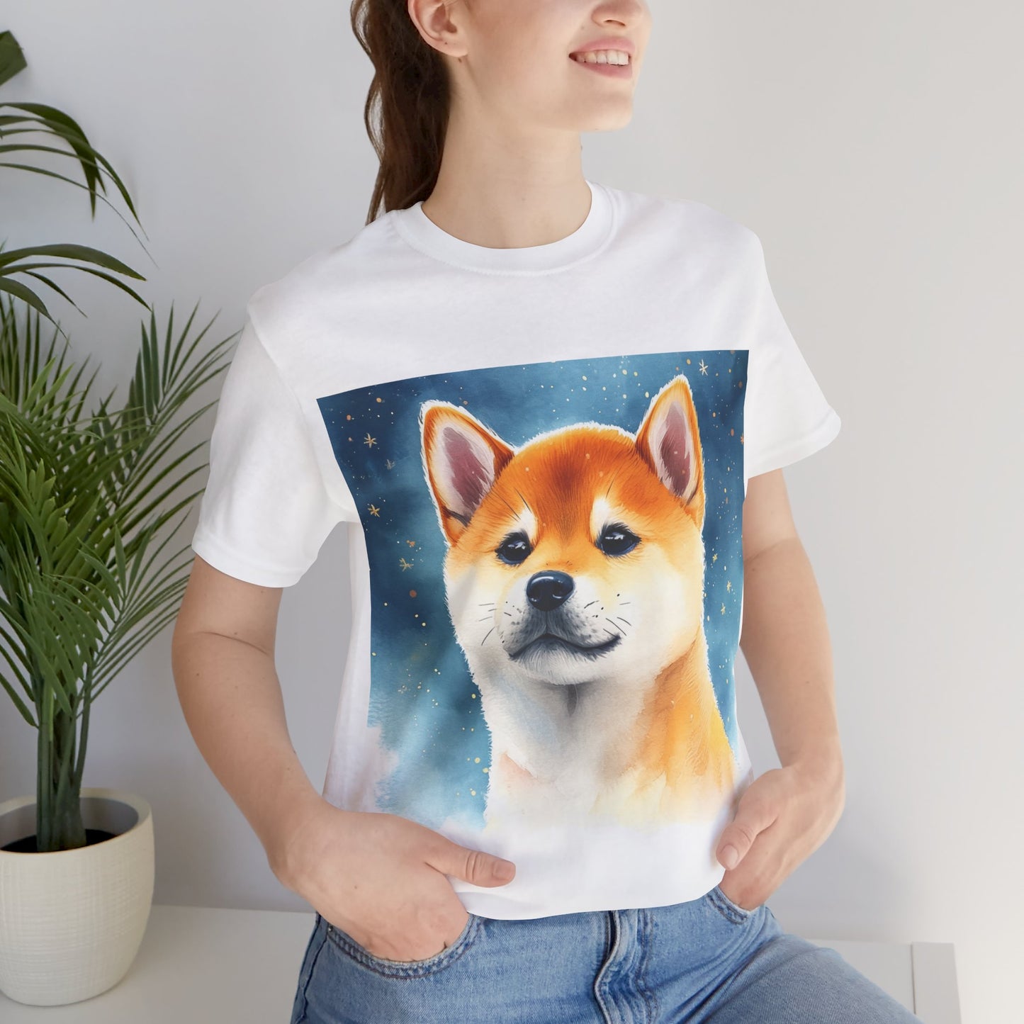 Starry Shiba Inu Unisex Jersey Short Sleeve Tee