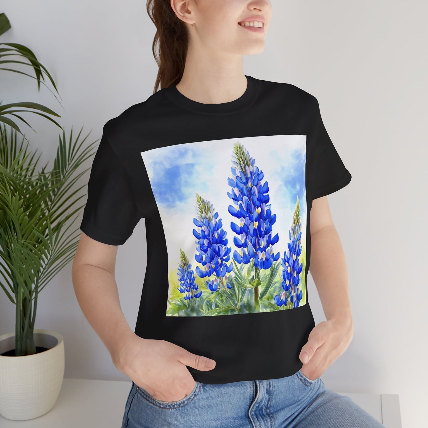 Bluebonnet Fields Unisex Jersey Short Sleeve Tee - Nature Inspired Botanical Art