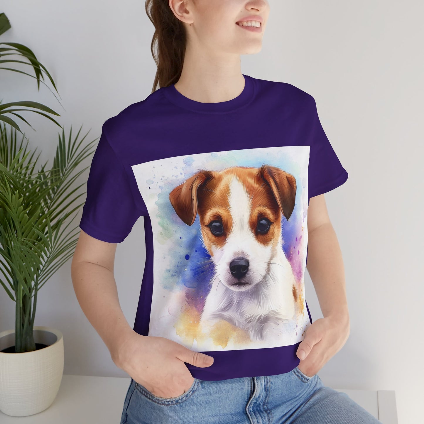 Cute Jack Russell Unisex Jersey Short Sleeve Tee