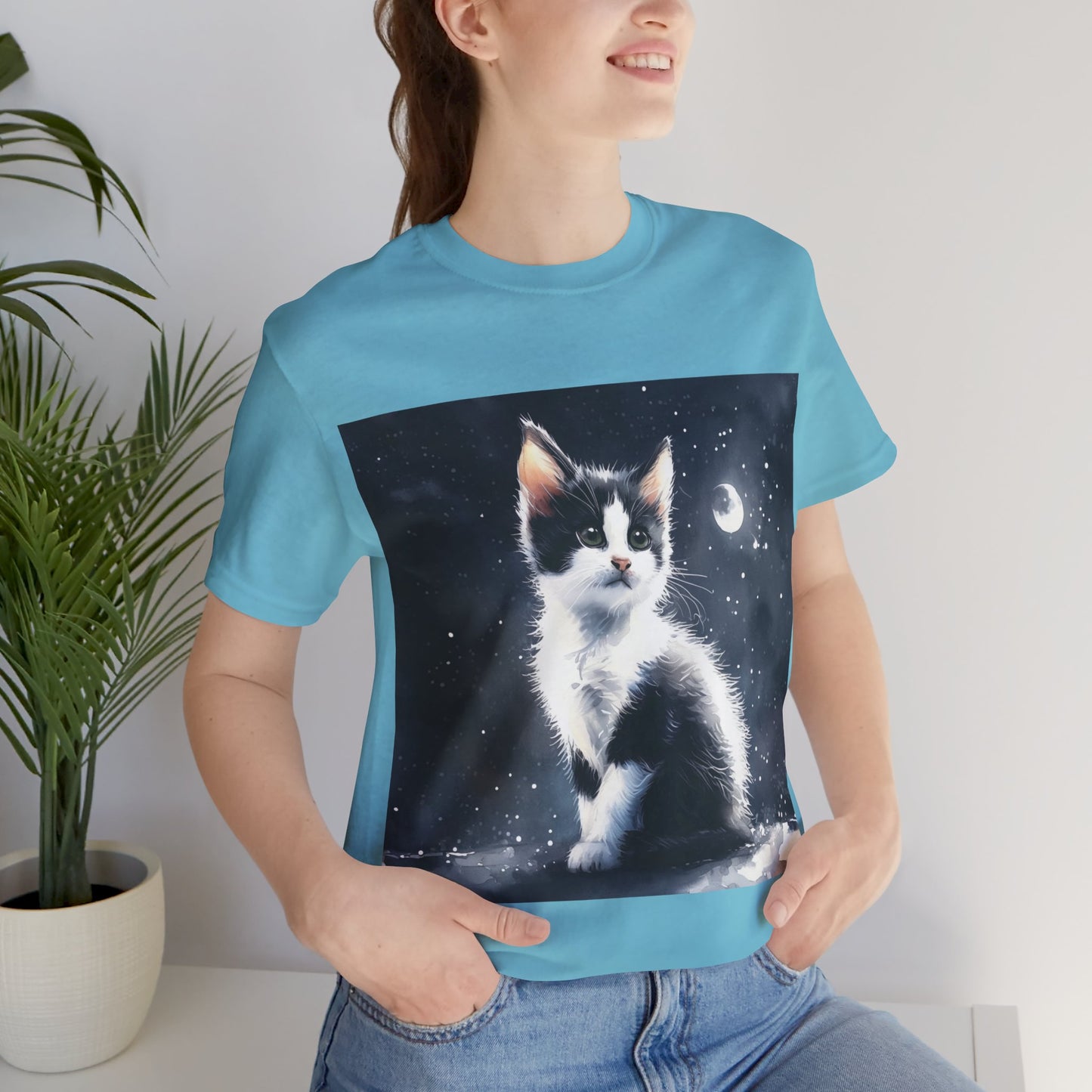 Cute Tuxedo Cat Jersey Short Sleeve Tee