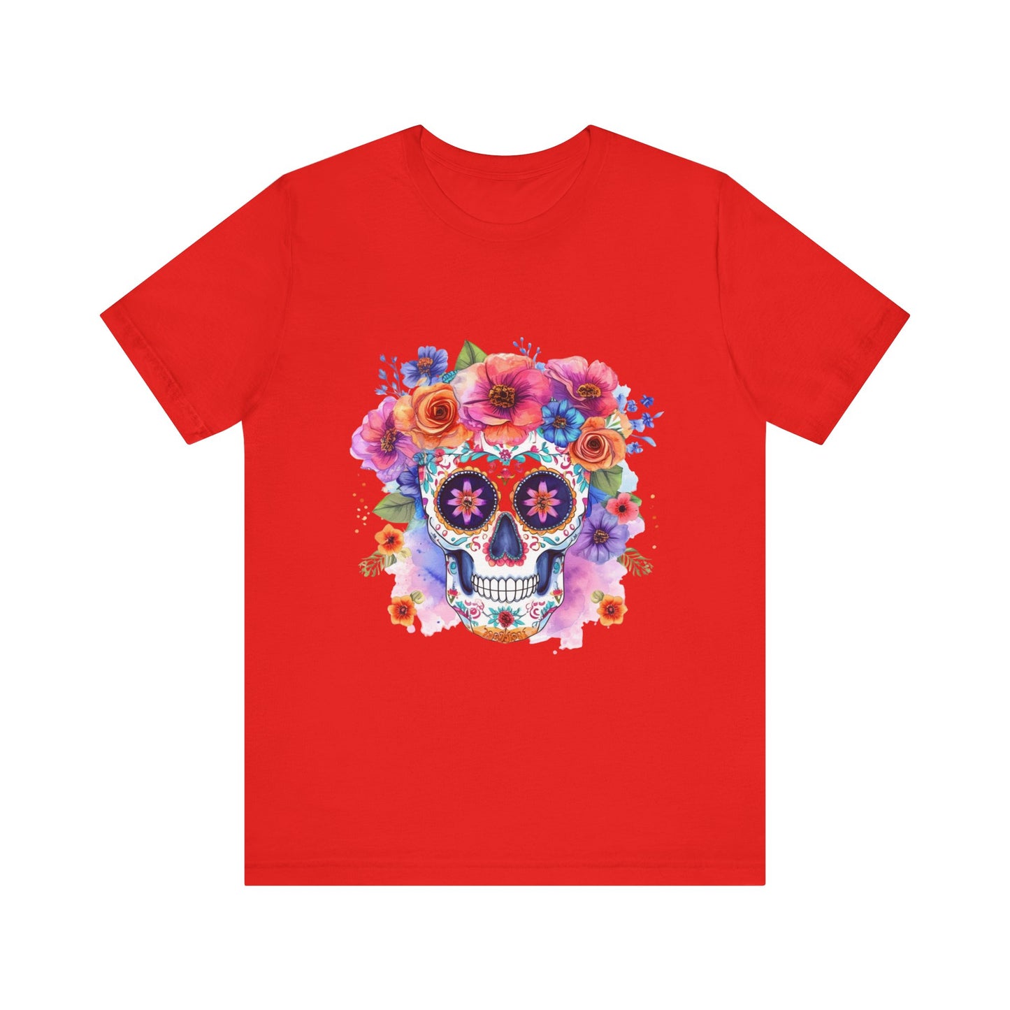 Colorful Sugar Skull Unisex Jersey Short Sleeve Tee