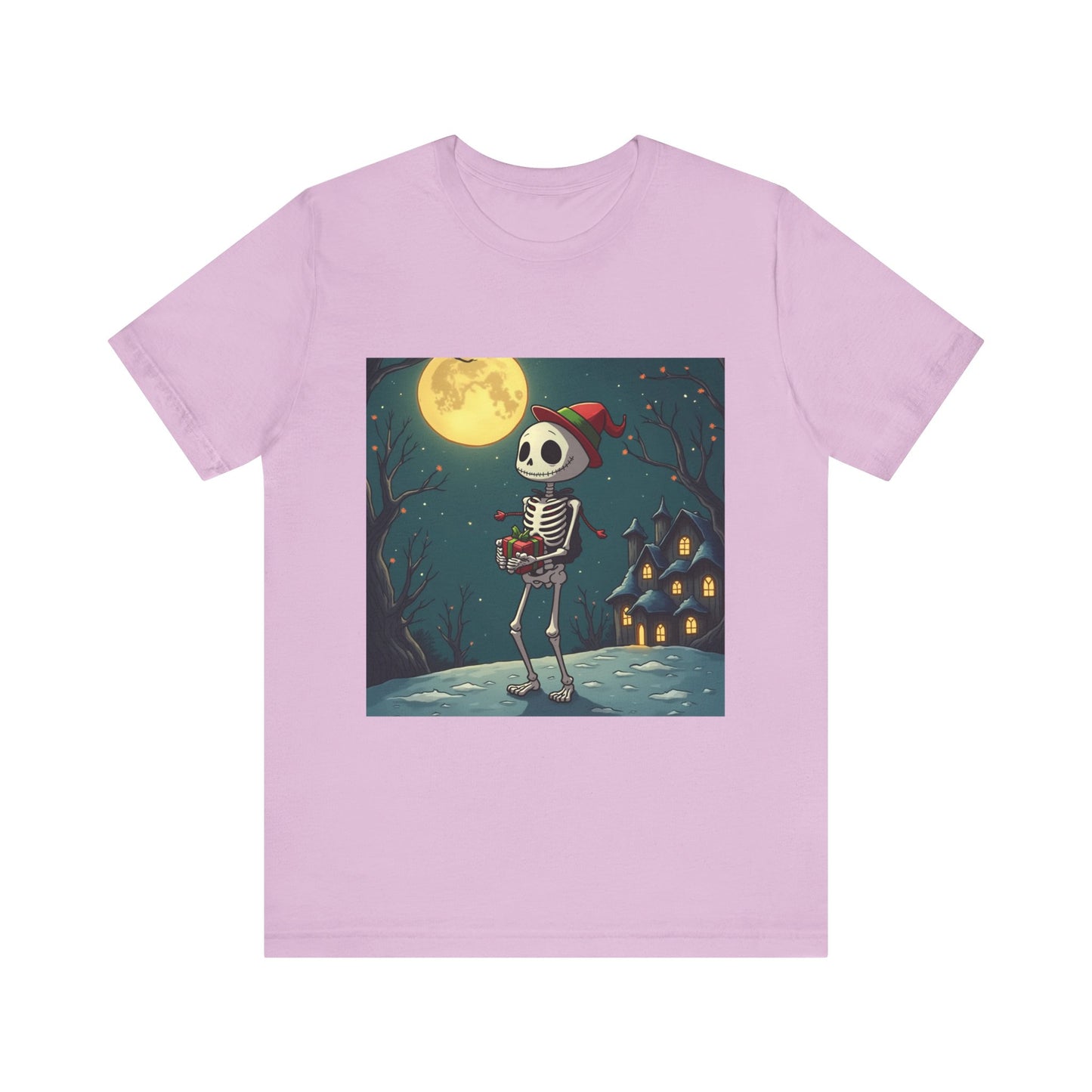 Cute Cartoon Holiday Skeleton Unisex Jersey Tee