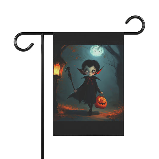 Cute Trick or Treating Vampire Garden & House Banner