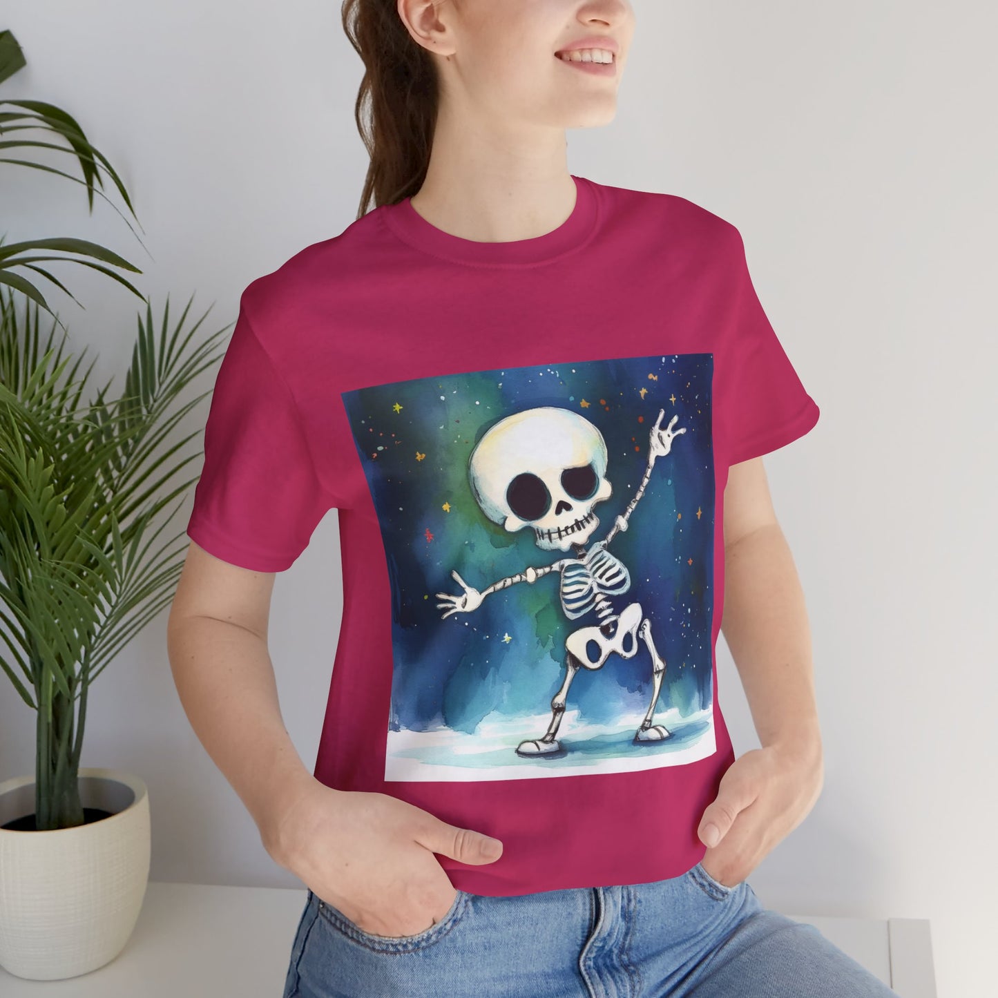 Cute Dancing Skeleton Unisex Jersey Short Sleeve Tee