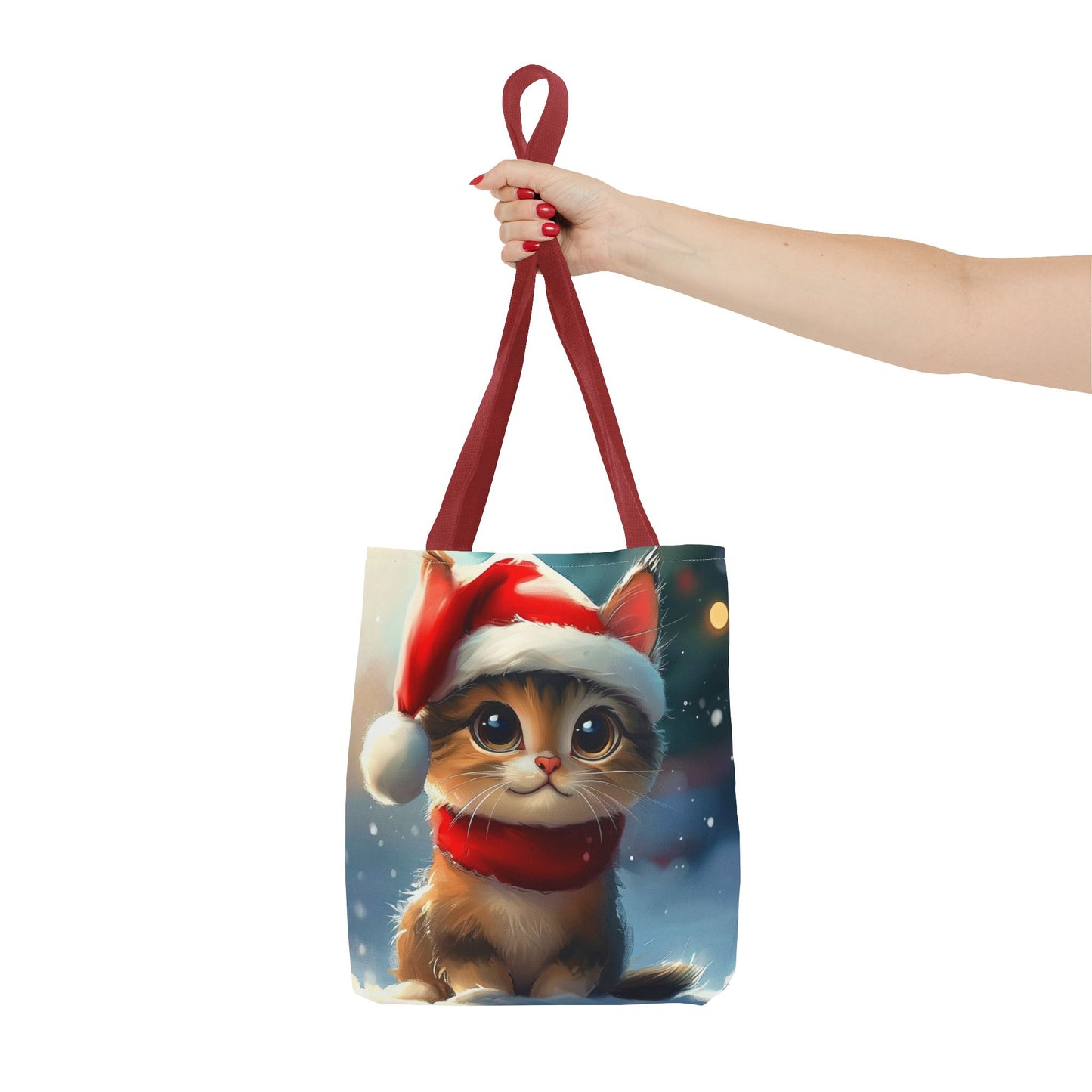 Cute Festive Kitten Tote Bag (AOP)