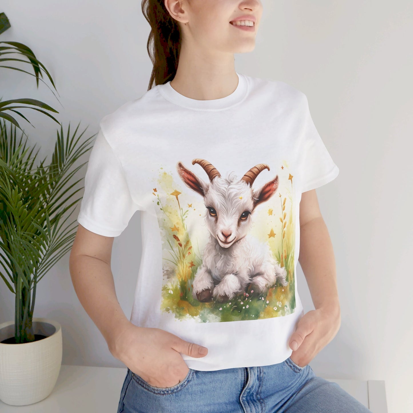 Cute Goat Unisex Jersey Short Sleeve Tee