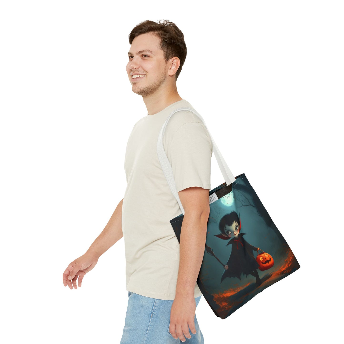 Cute Trick or Treating Vampire Tote Bag (AOP)