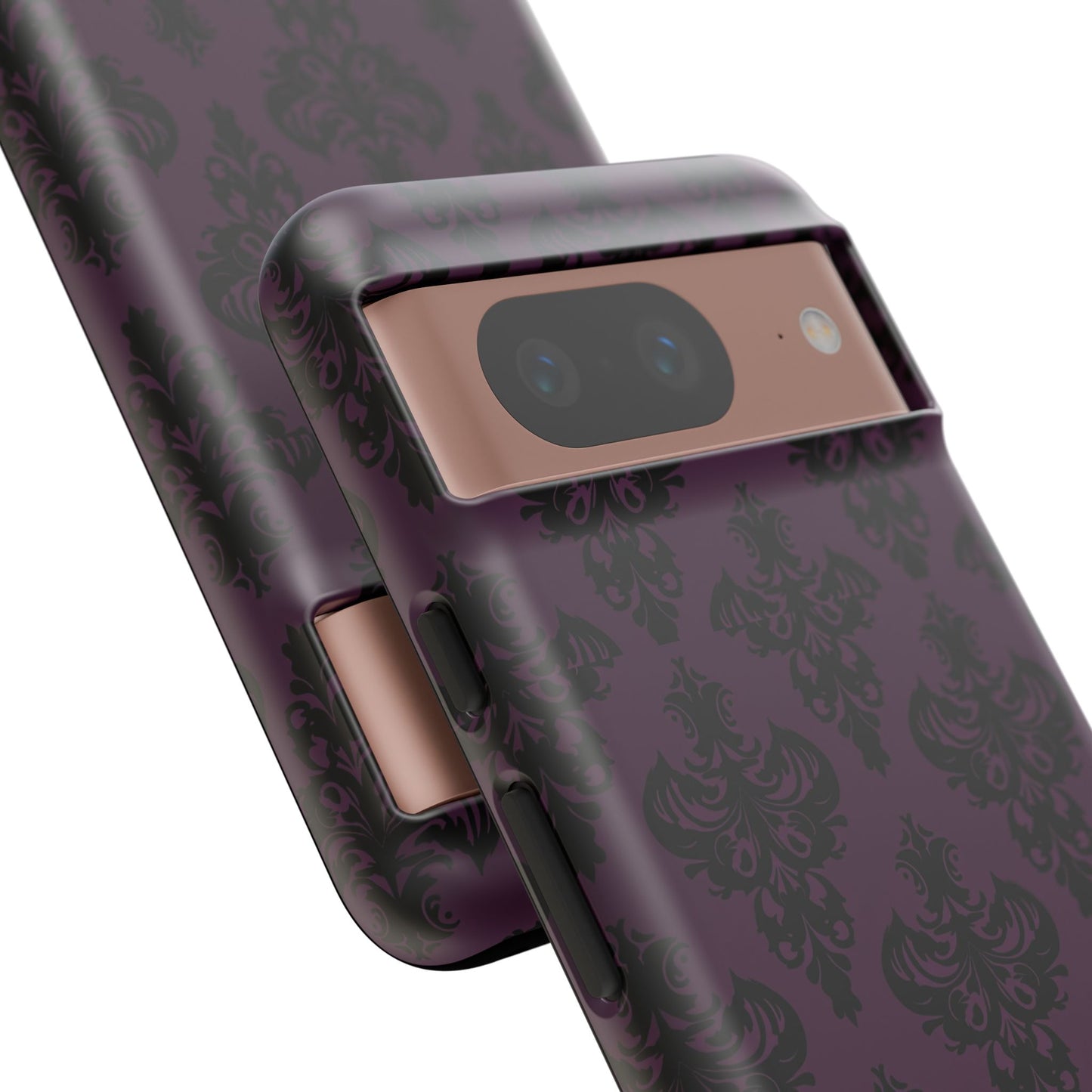 Purple and Black Victorian Damask Pattern Tough Cases