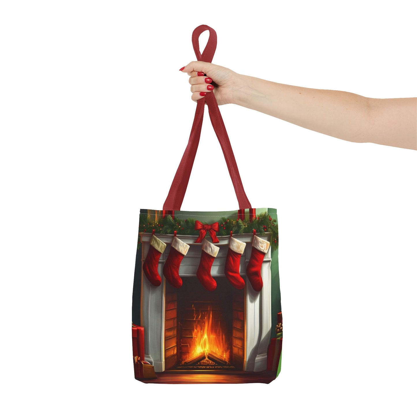 Stockings Over the Mantle Tote Bag (AOP)