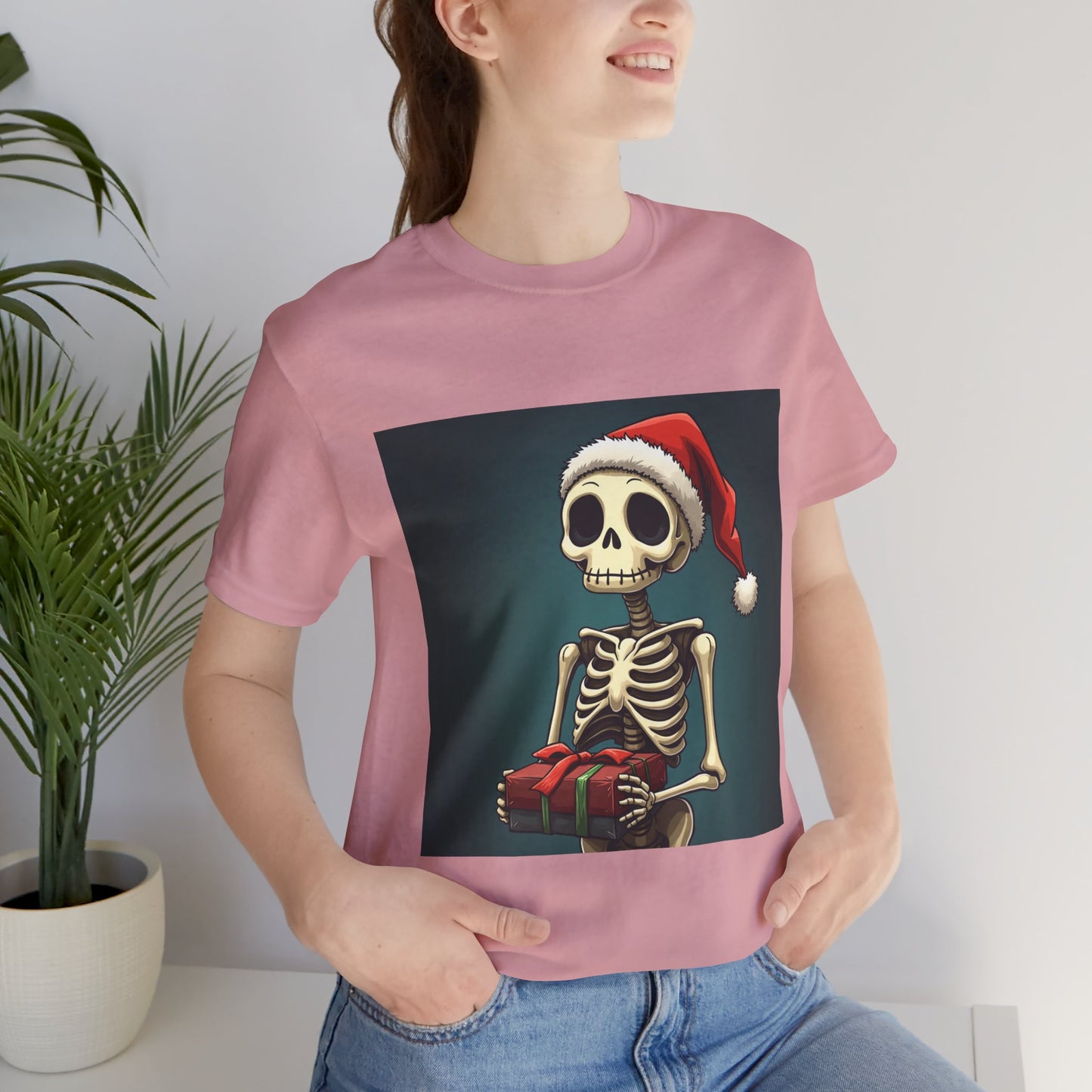 Cute Cartoon Festive Skeleton Unisex Jersey Tee