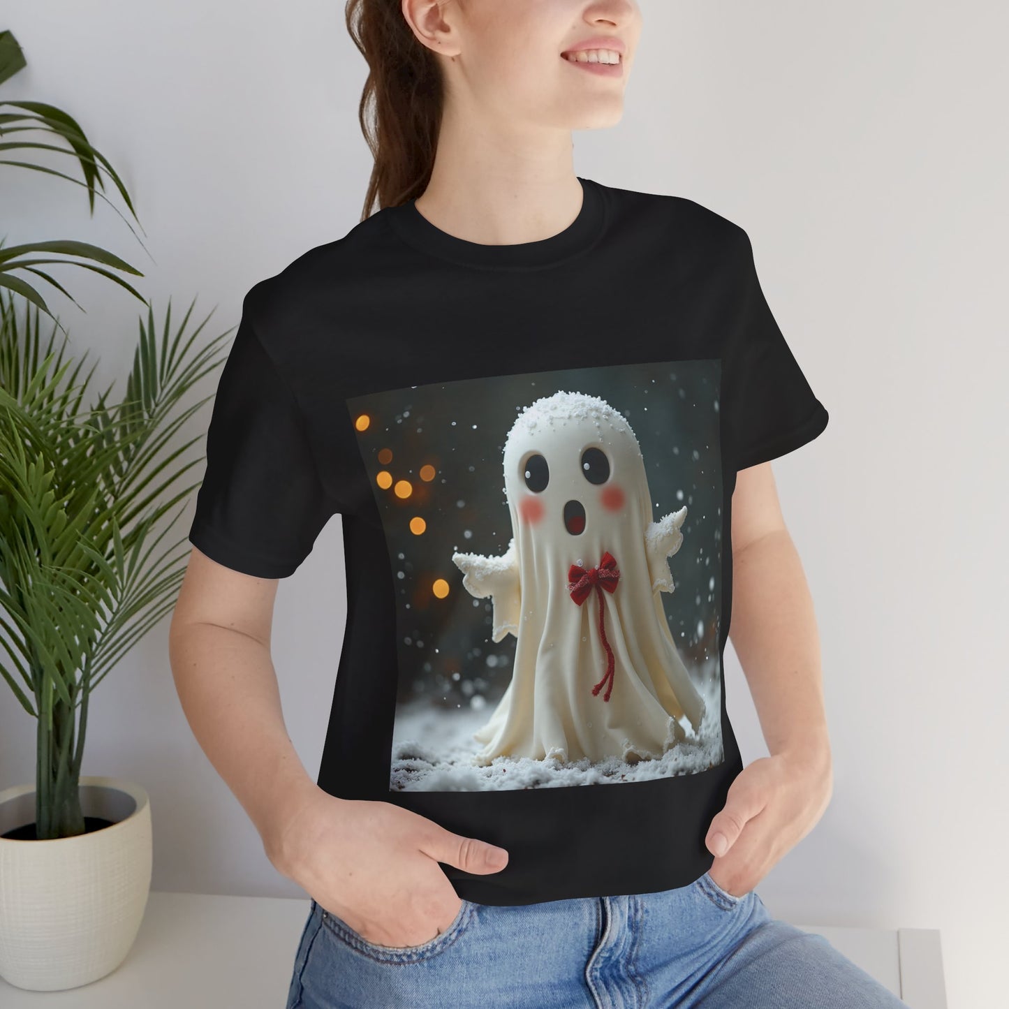 Cute Snow Ghost Unisex Jersey Tee