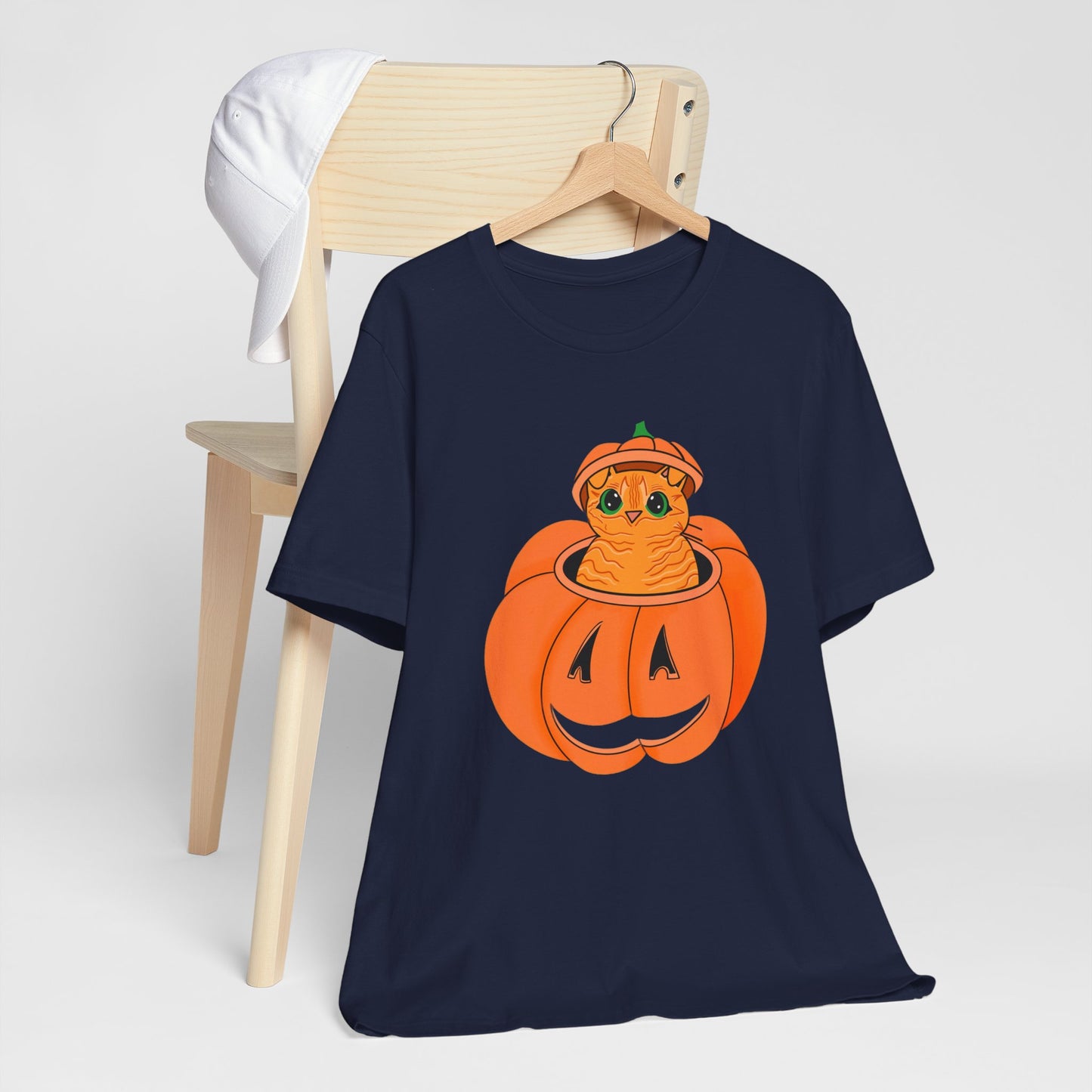 Cute Orange Cat Halloween Unisex Jersey Short Sleeve Tee