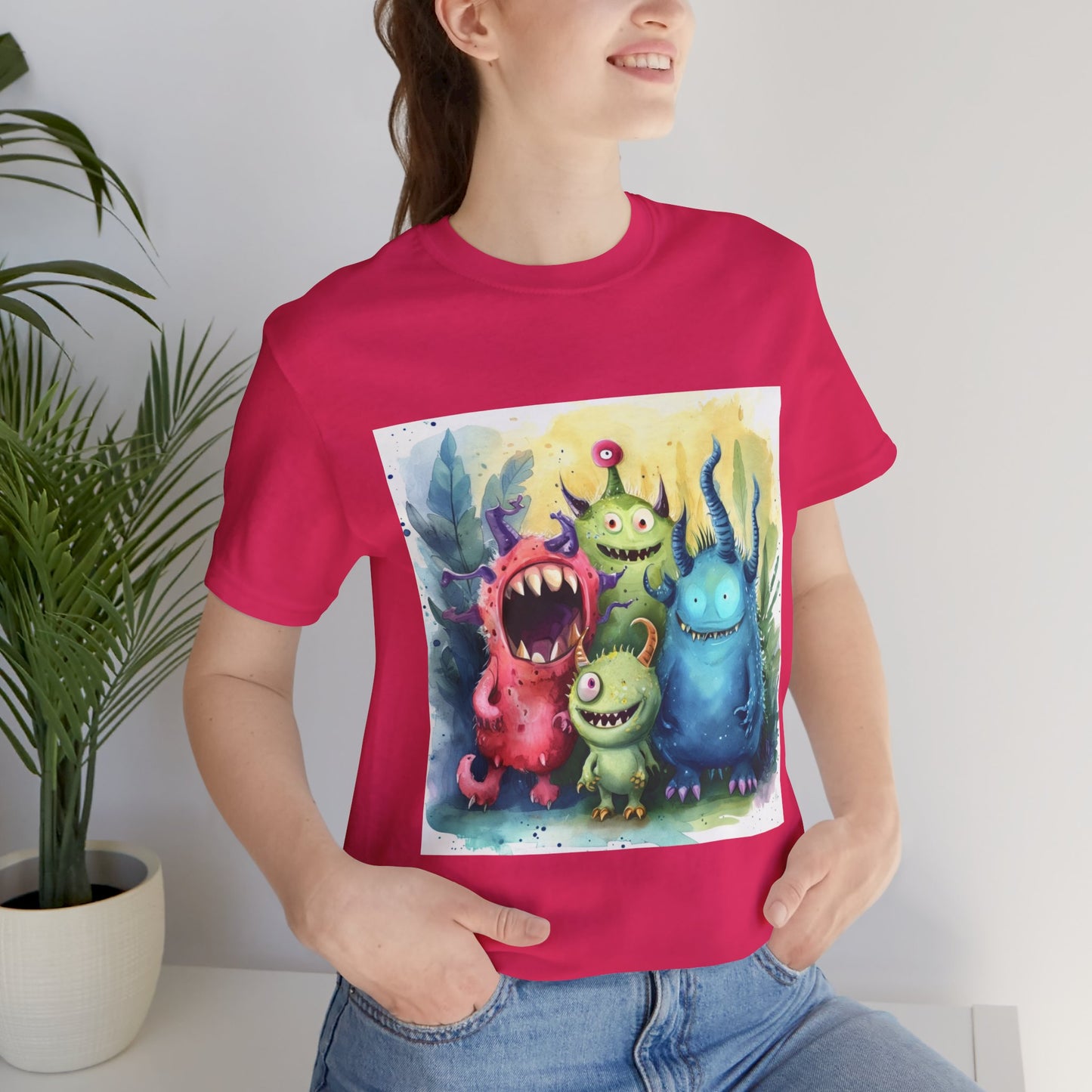 Cute Cartoon Monsters Unisex Jersey Short Sleeve Tee