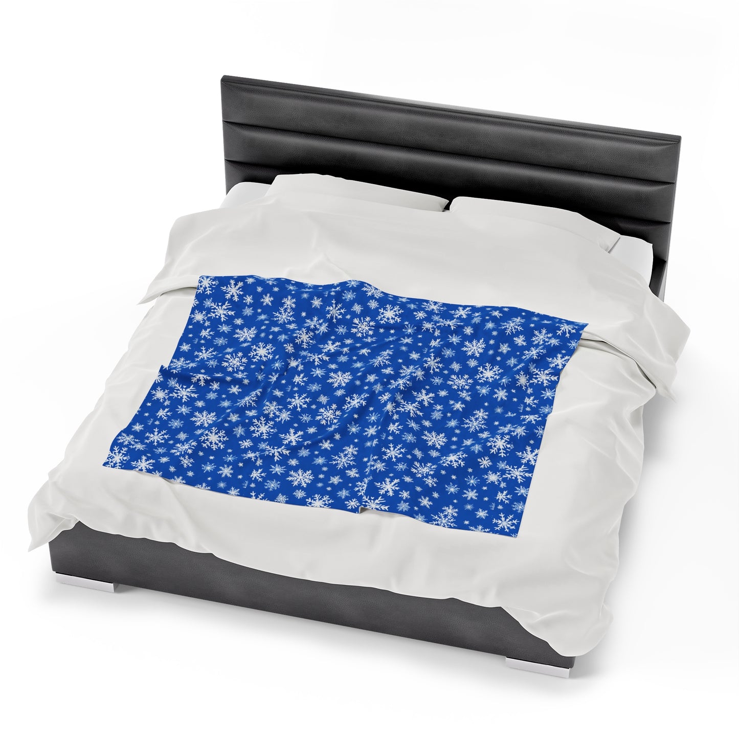 Blue Snowflake Velveteen Plush Blanket