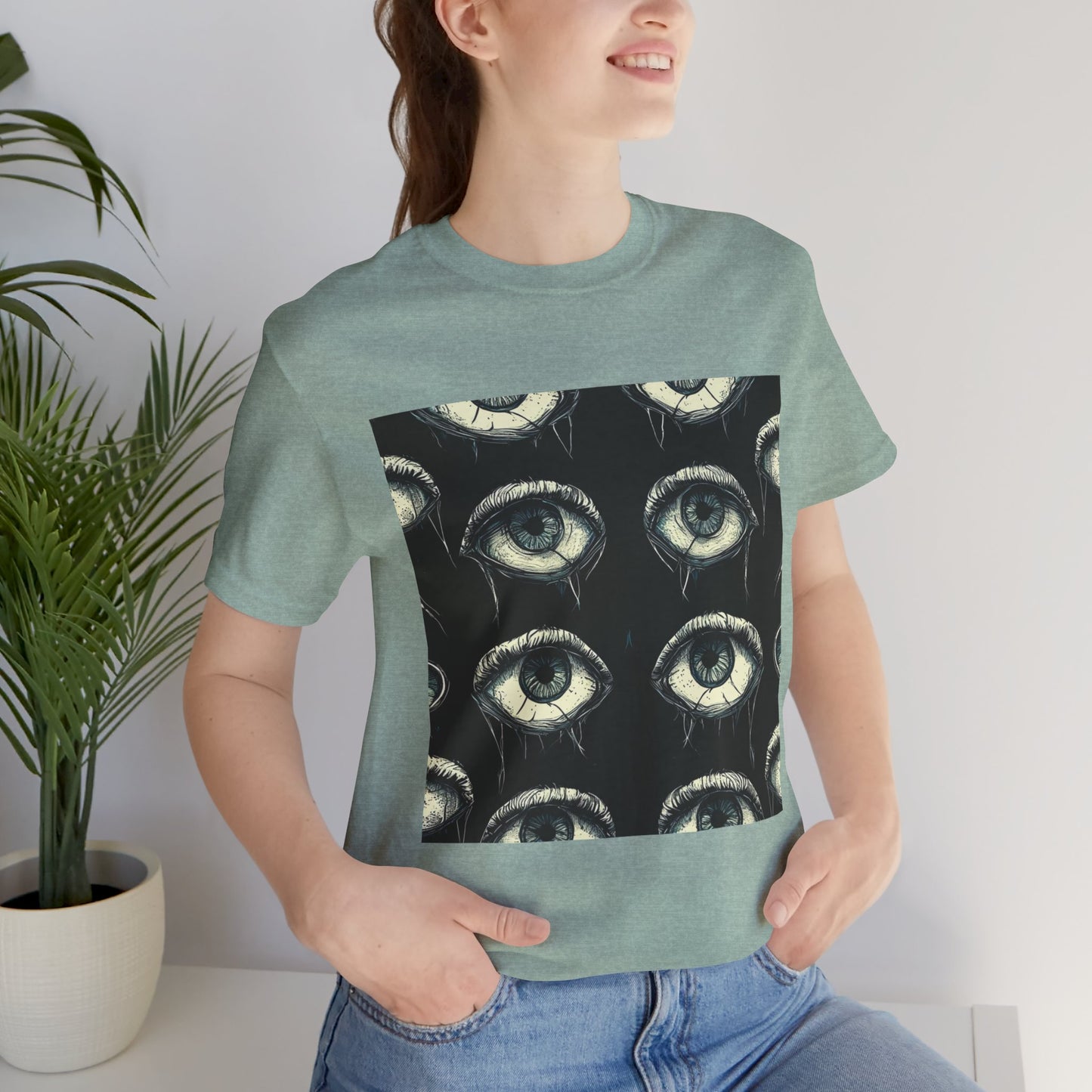 Spooky Eye Pattern Unisex Jersey Short Sleeve Tee