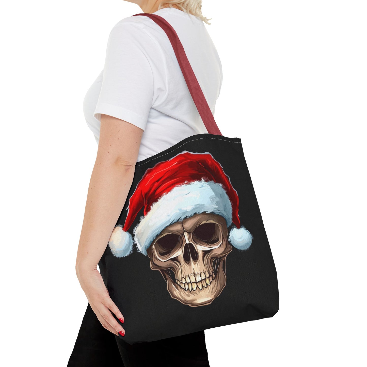 Santa Hat Skull Tote Bag (AOP)